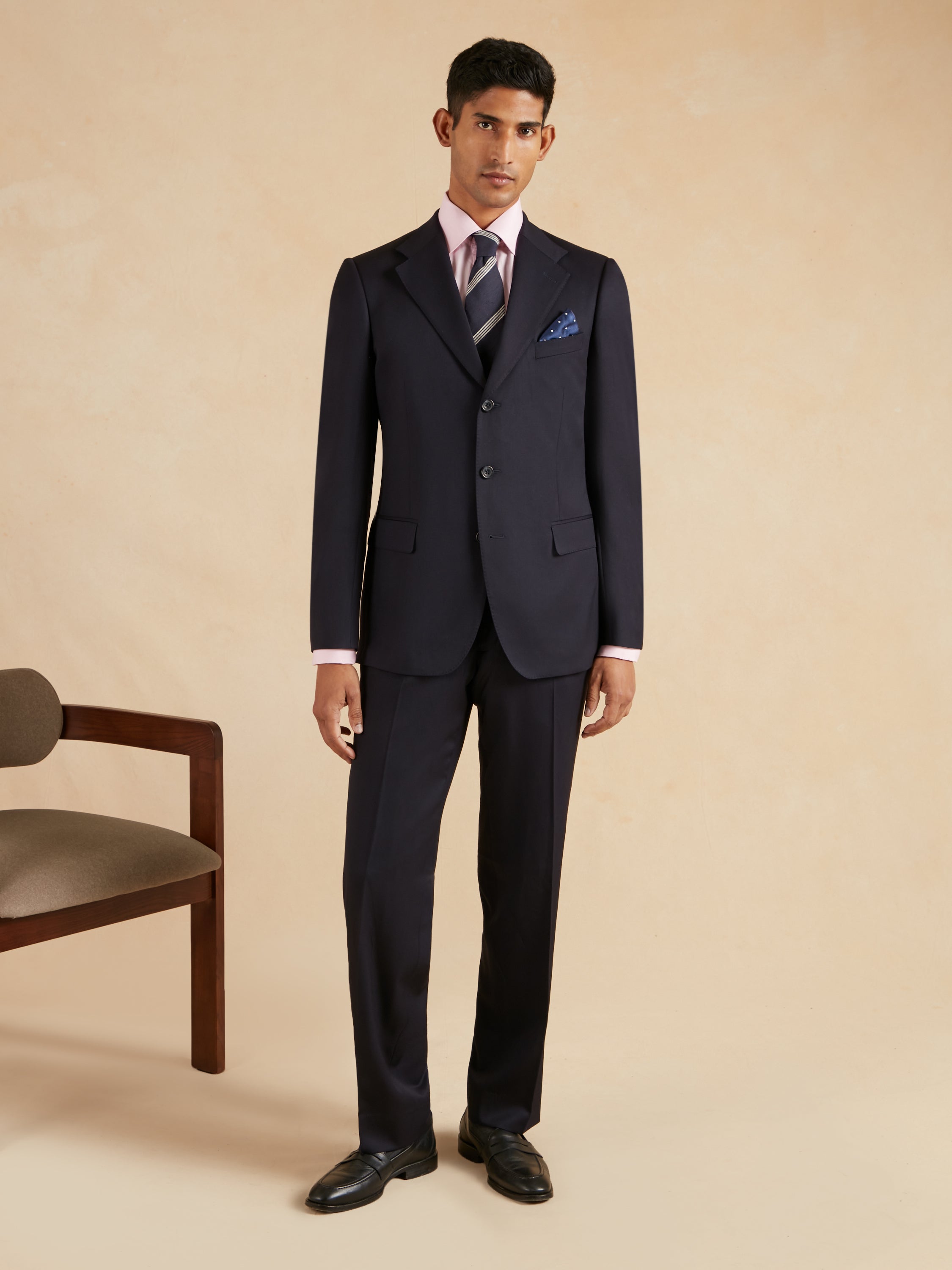 Mayfair Tailored Fit Suit - Navy Twill Wool