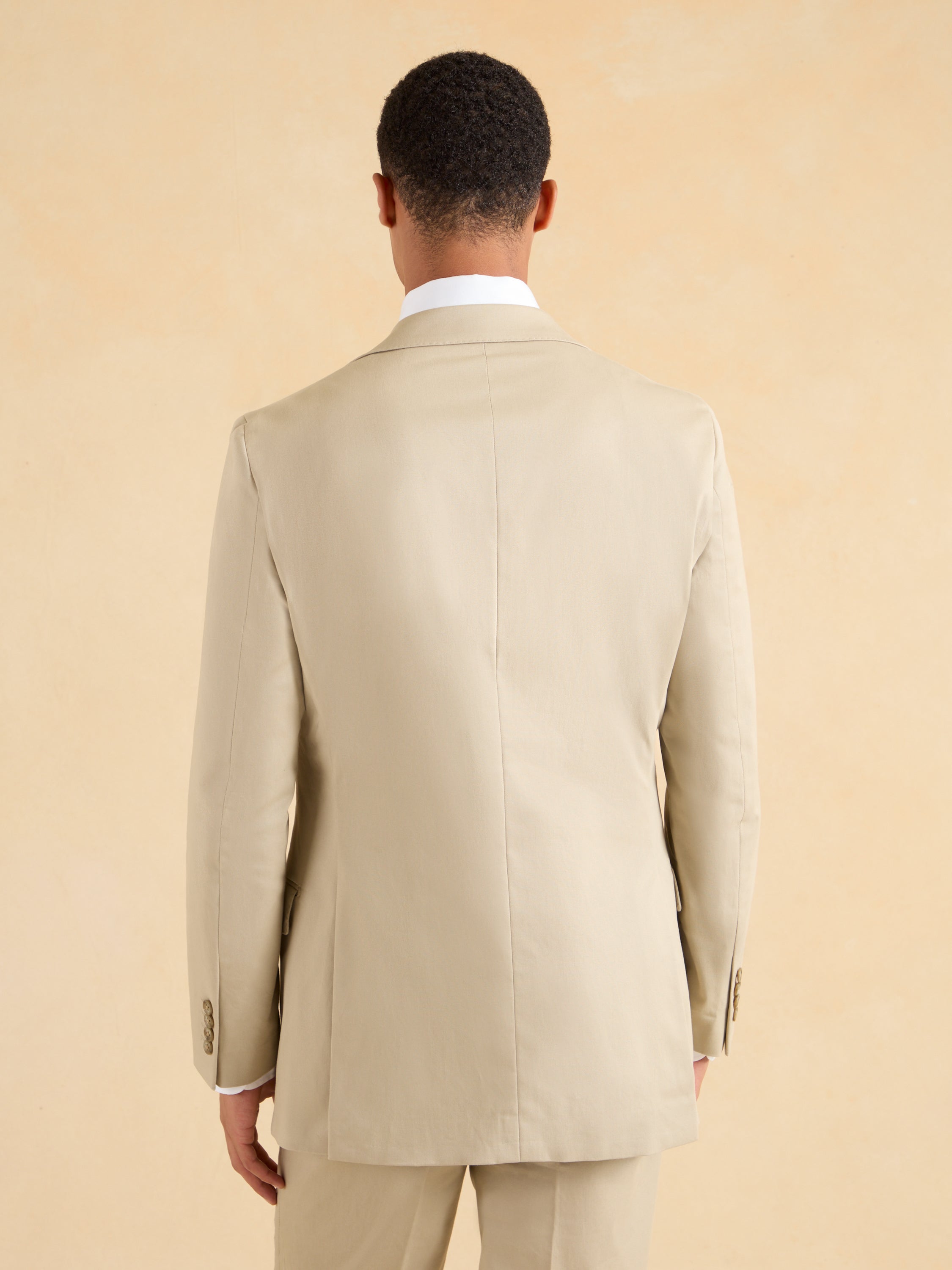 Mayfair Tailored Fit Jacket - Beige Cotton