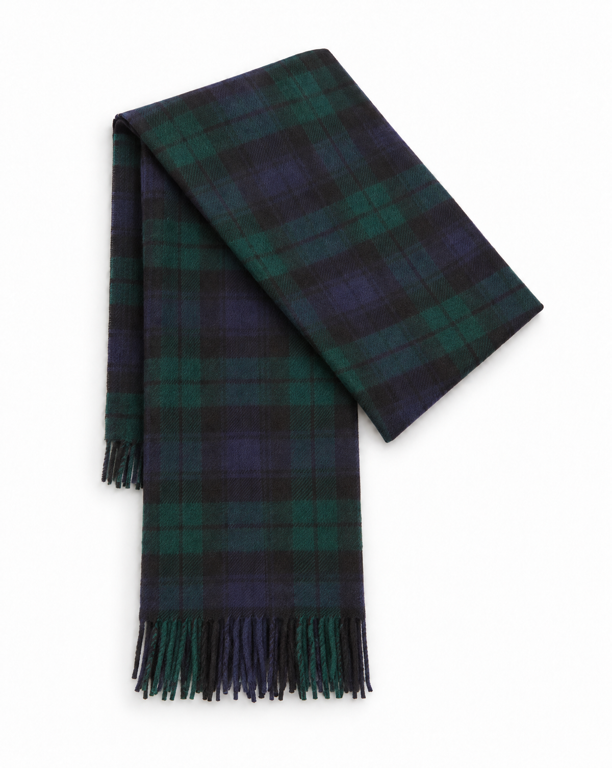 Merino Wool Check Scarf - Black Watch