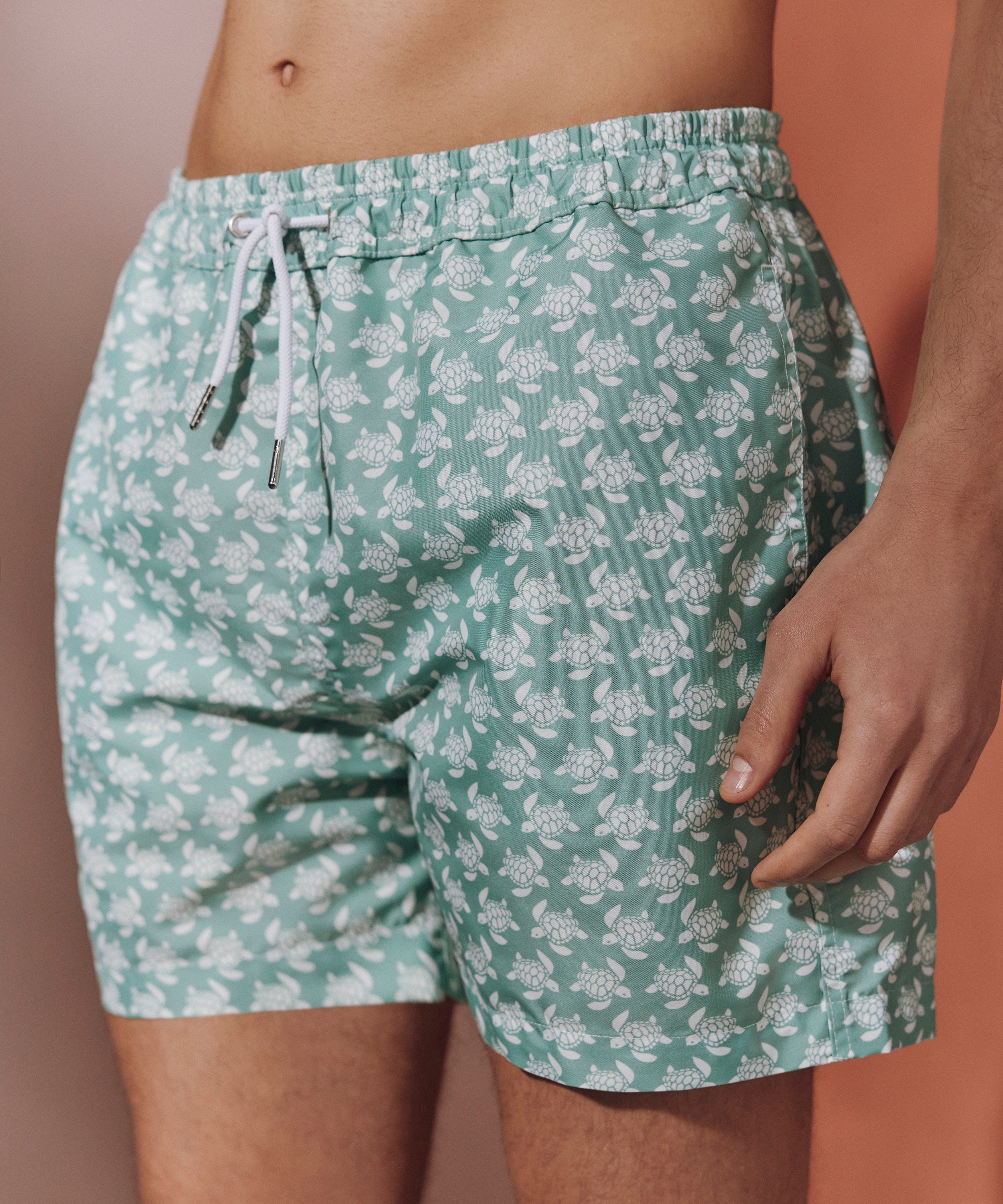 Swimming Shorts with pockets - Green Turtles