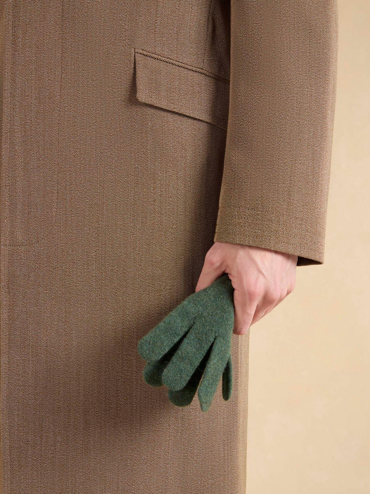 Onslow Single Breasted Covert Coat - Brown Wool