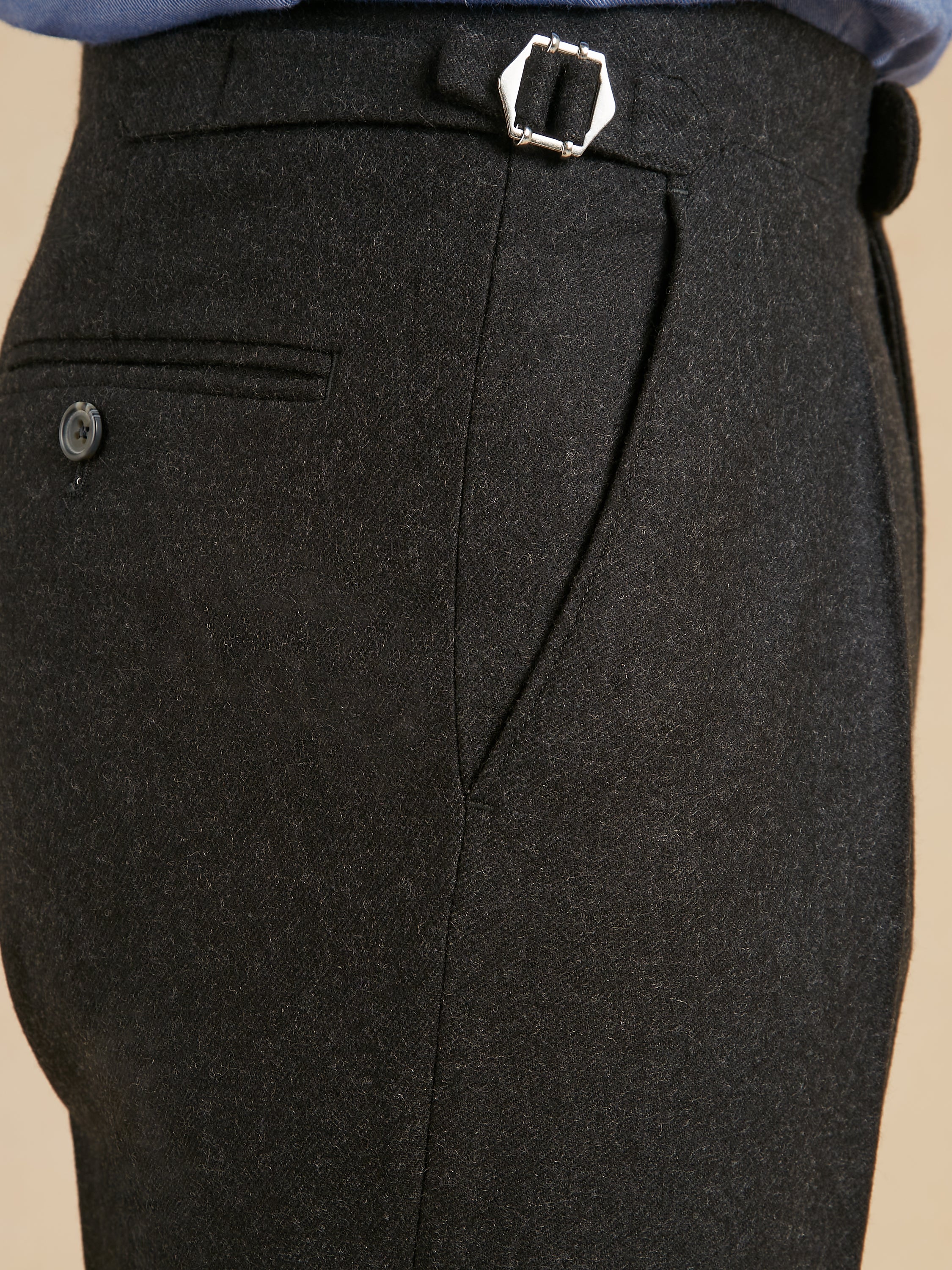 Grosvenor Pleated Wool Trousers - Grey