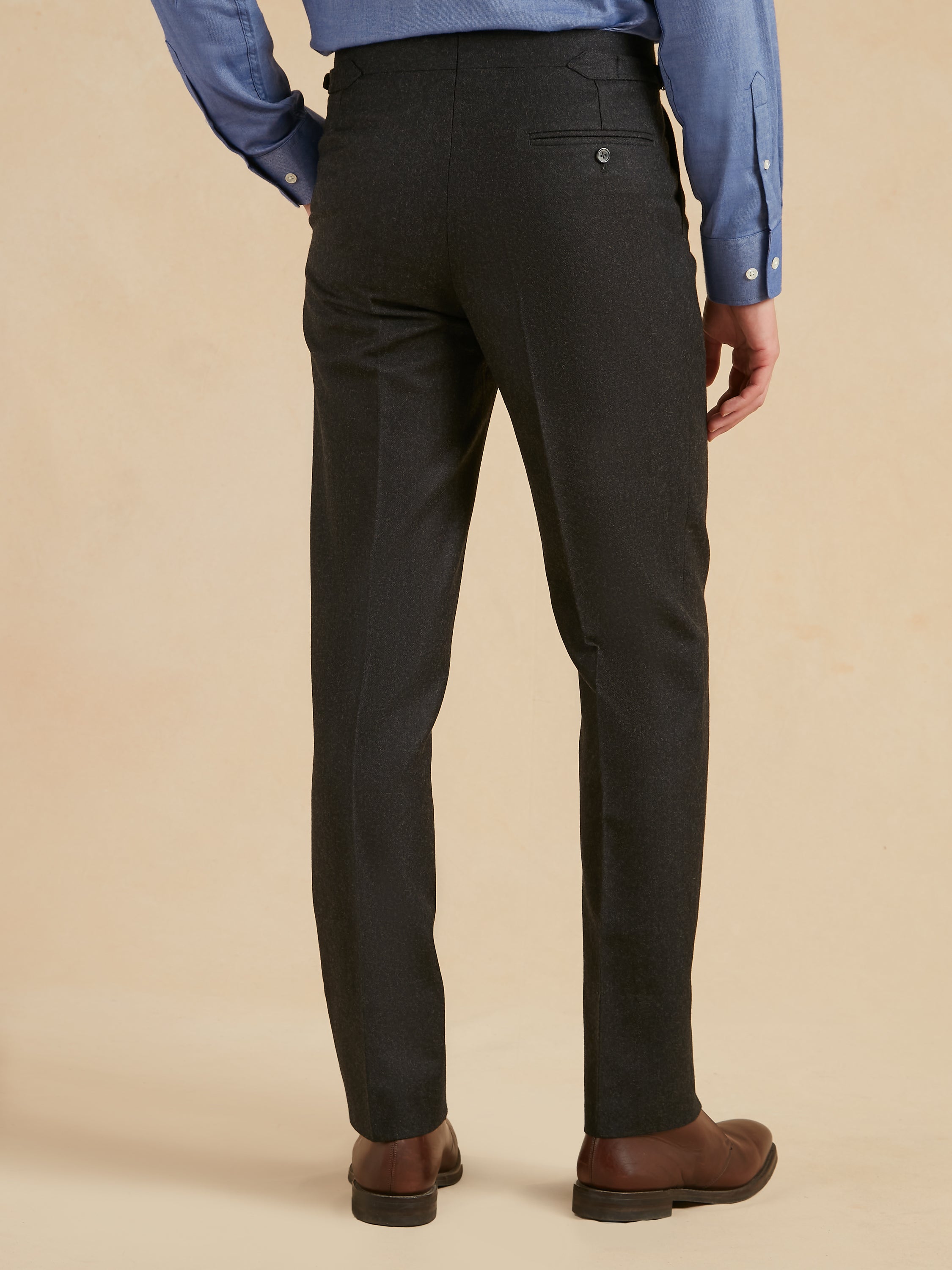 Grosvenor Pleated Wool Trousers - Grey