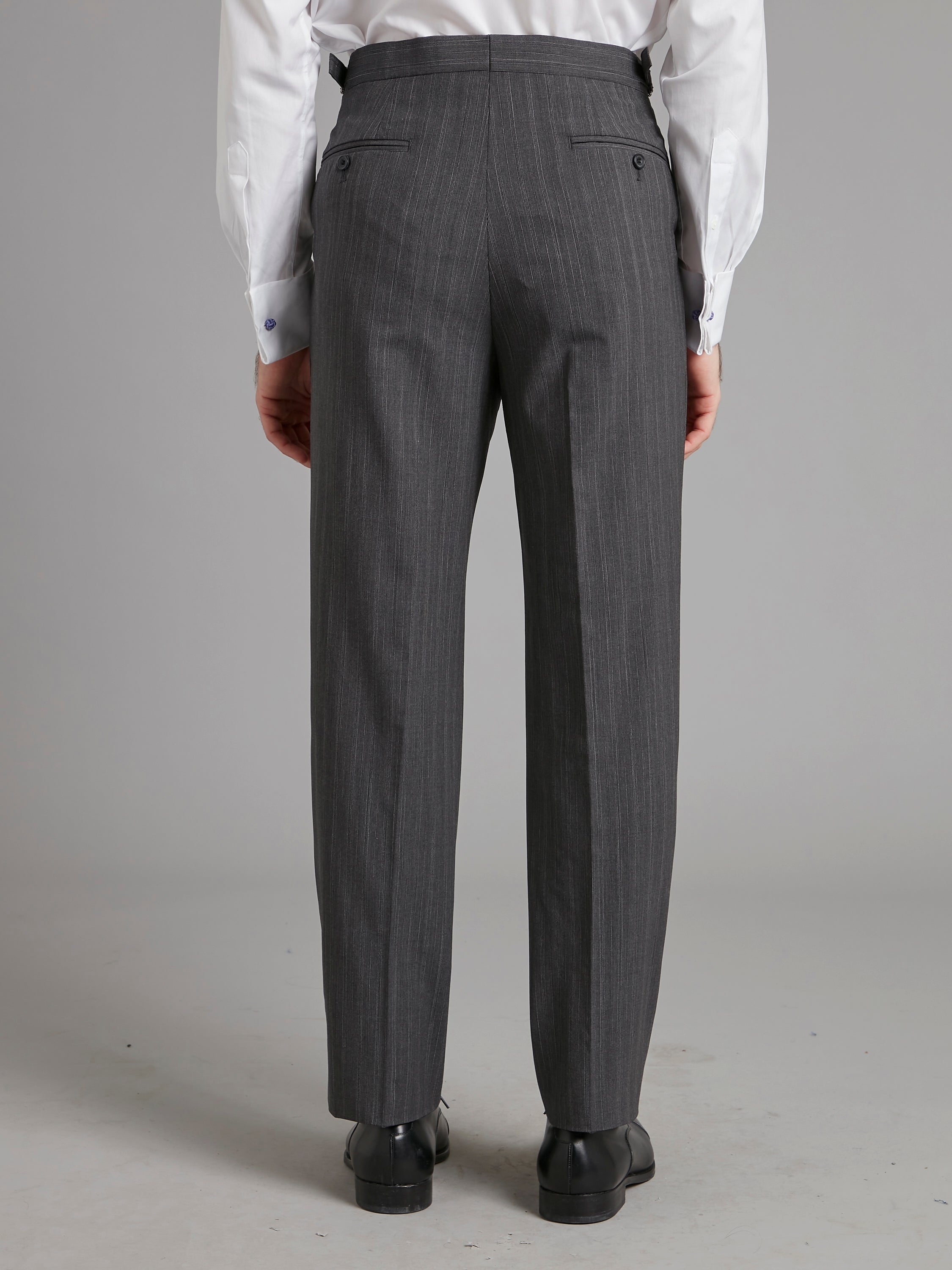 Pleated Luxury Morning Trousers - Mid Grey