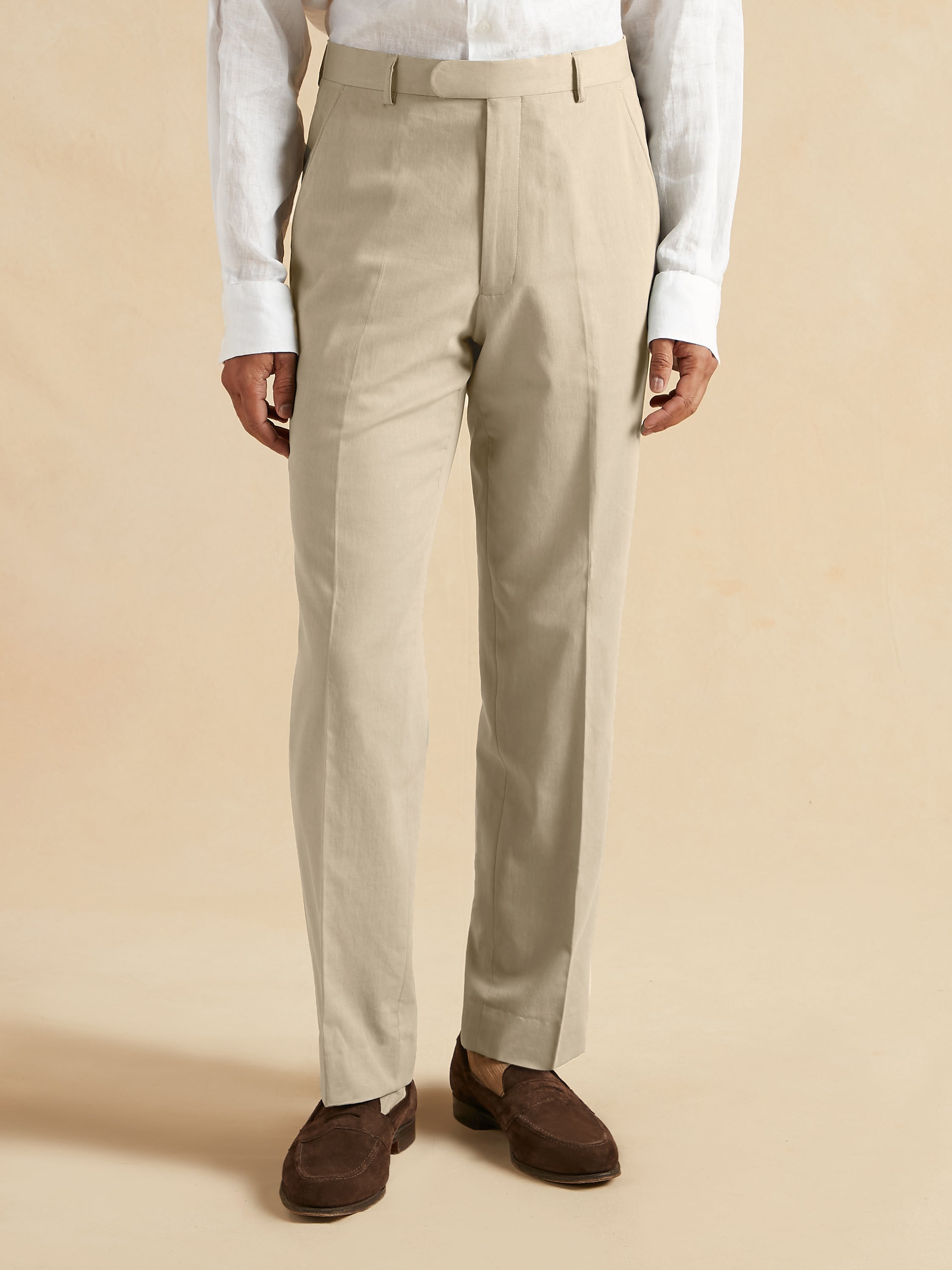 Pleated Trousers Kapok Cotton - Stone