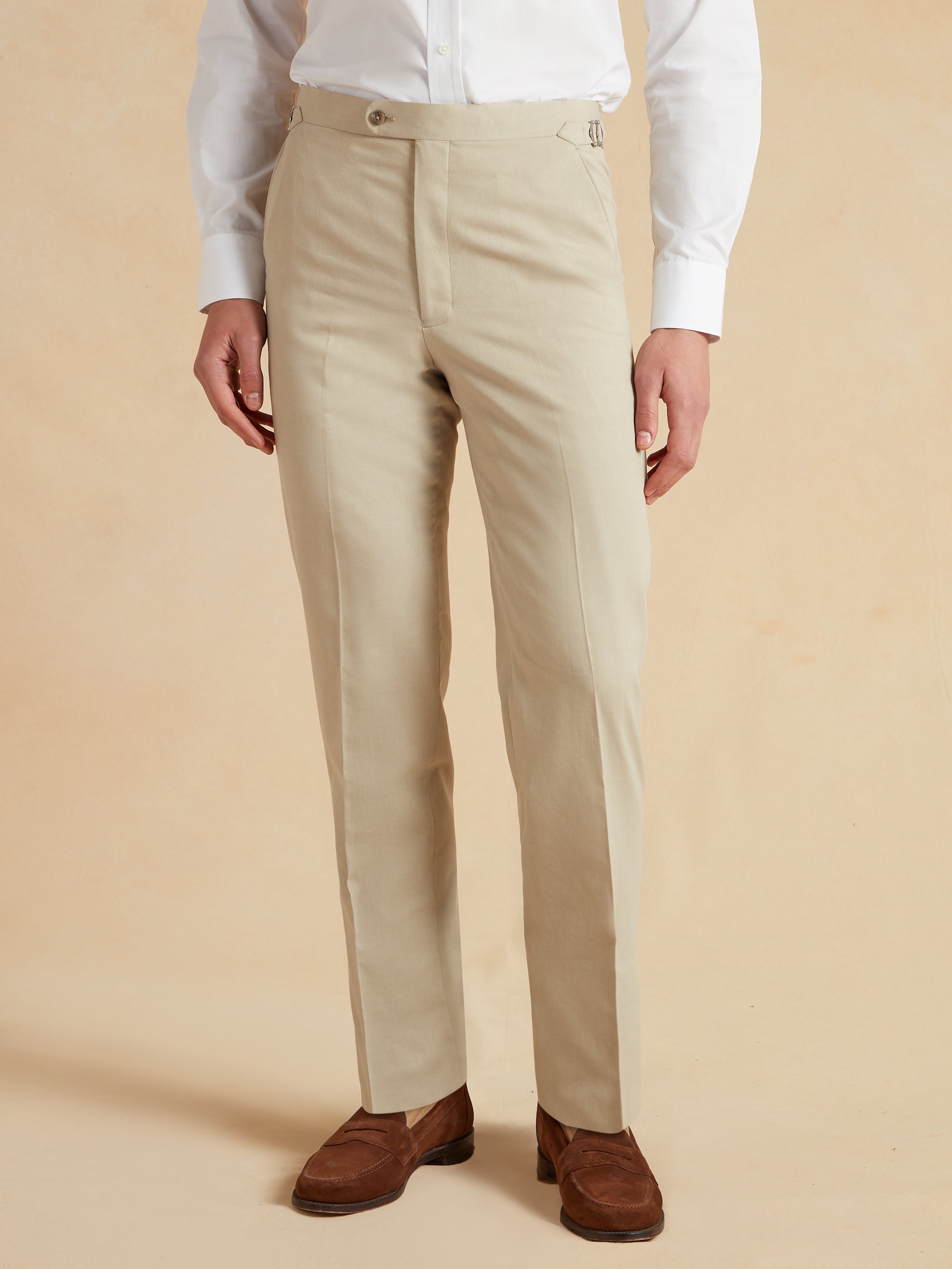 Pleated Trousers Kapok Cotton - Stone