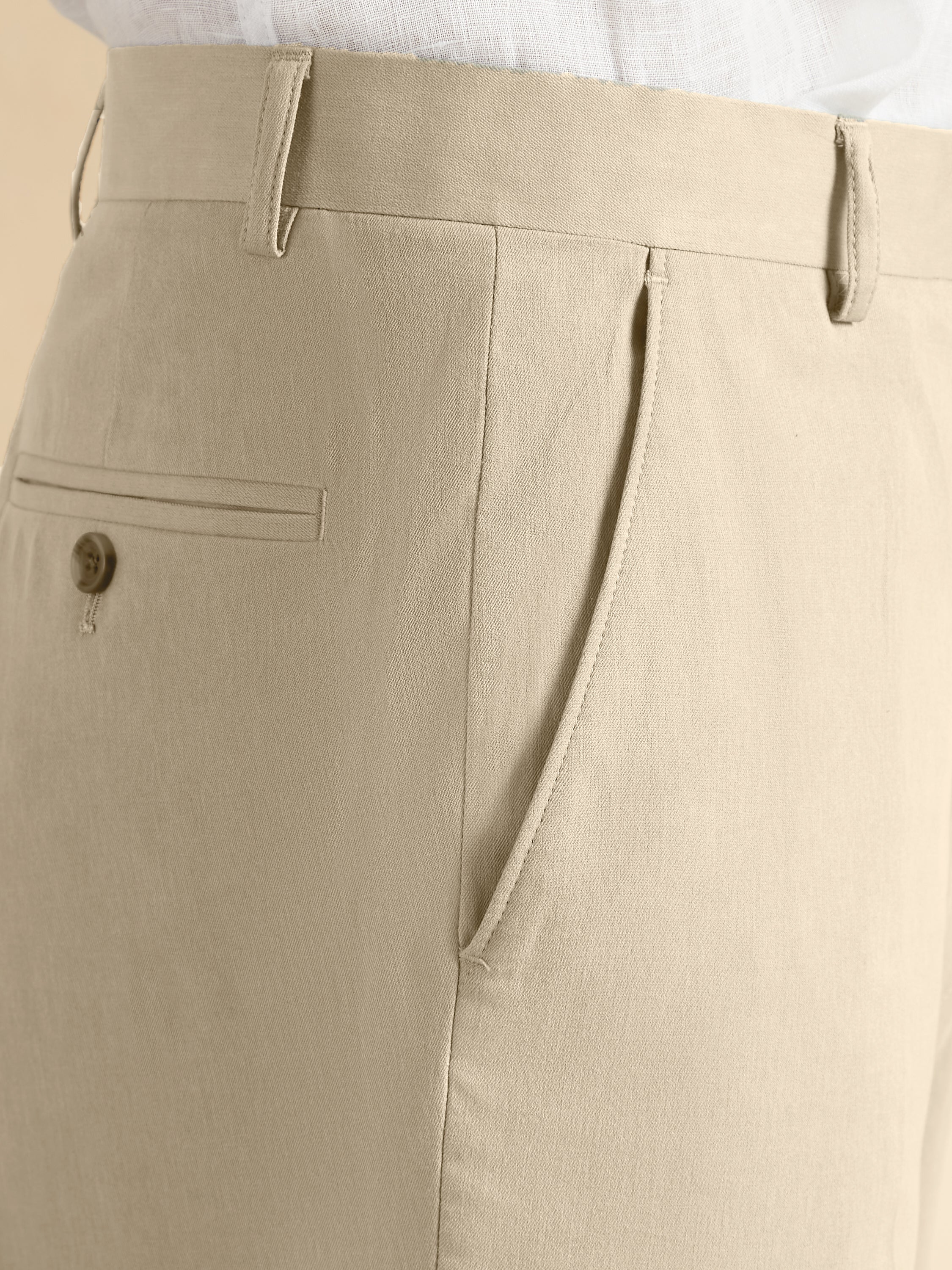 Pleated Trousers Kapok Cotton - Stone