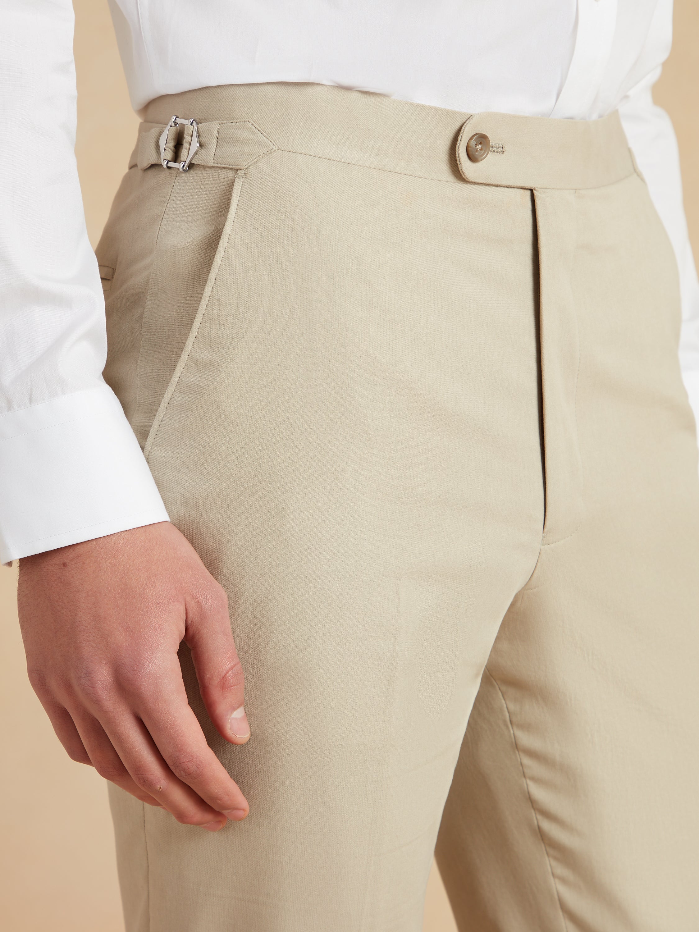 Pleated Trousers Kapok Cotton - Stone