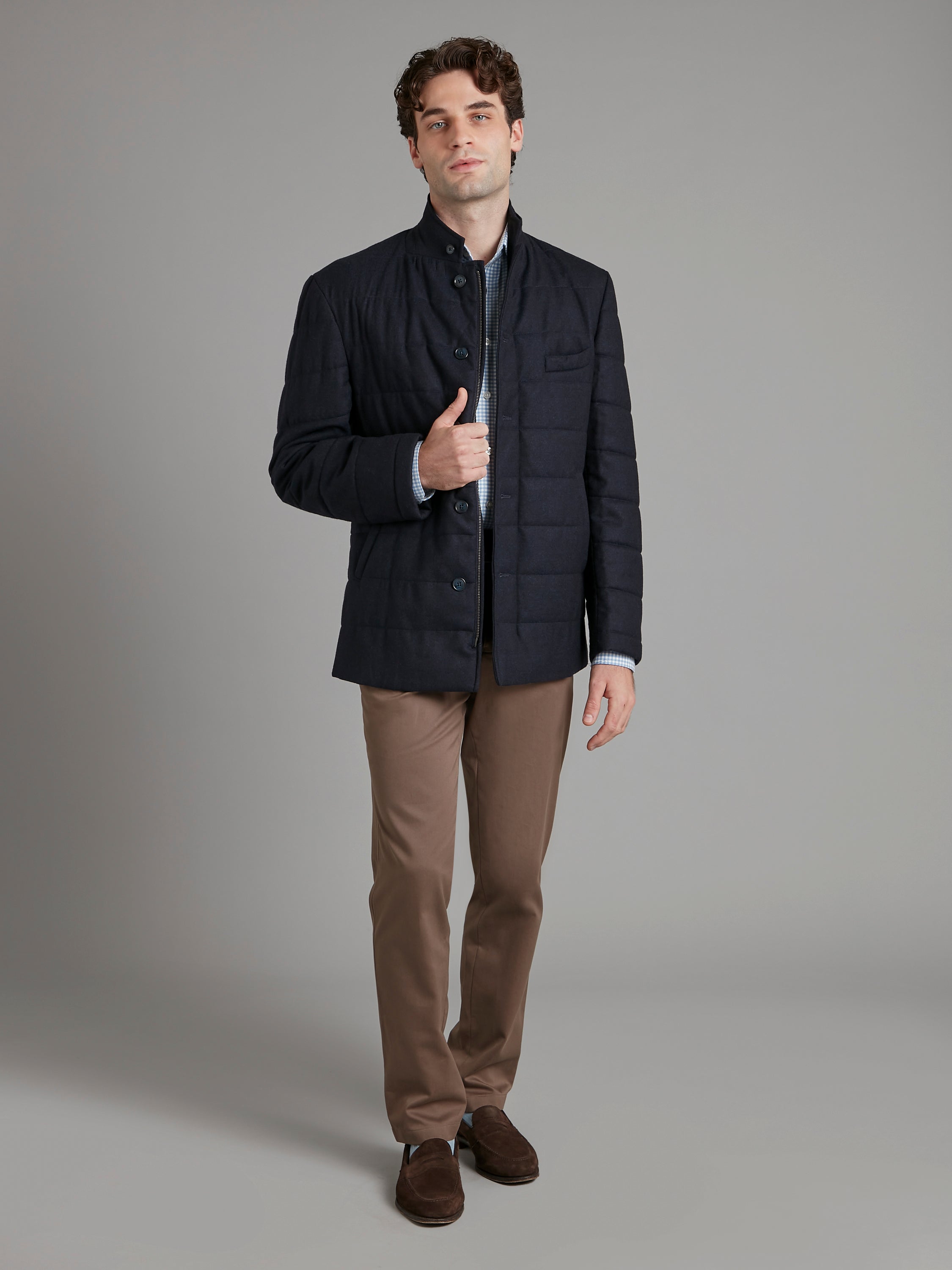 Quilted Jacket Wool - Navy