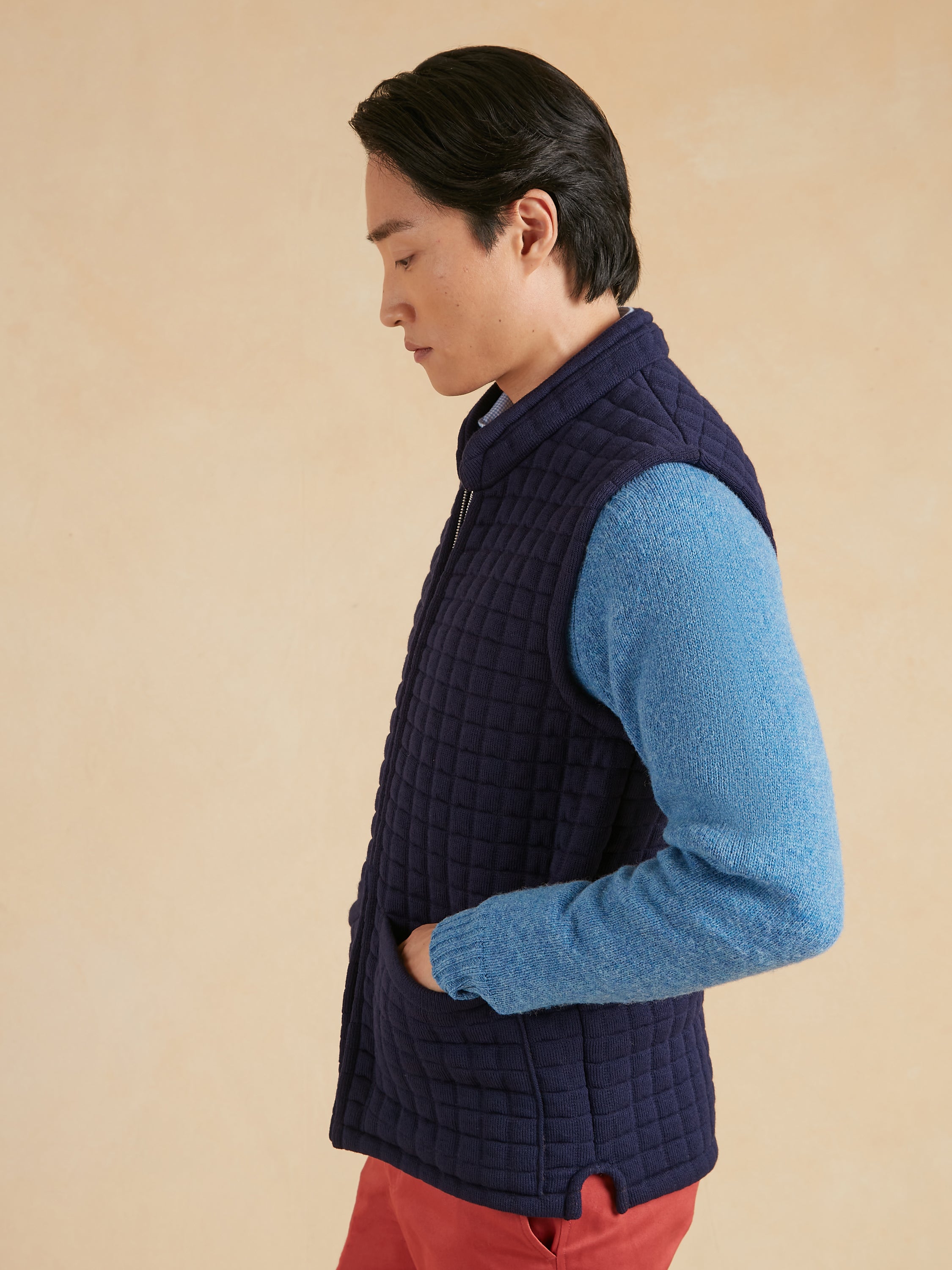 Quilted Thermatex Gilet - Navy | Men's Zip Up Gilets | Oliver
