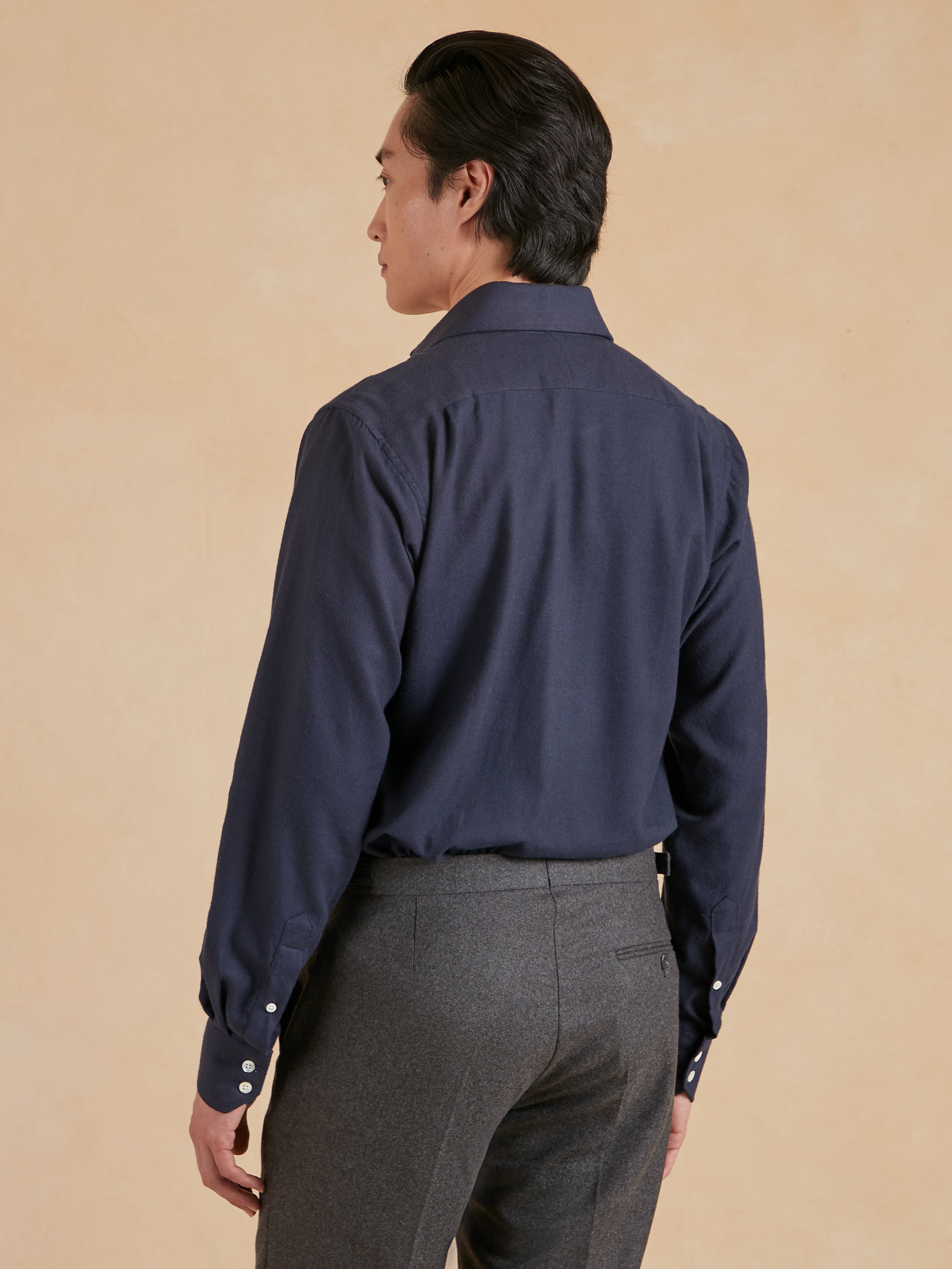 Regular Fit Shirt - Brushed Cotton Midnight