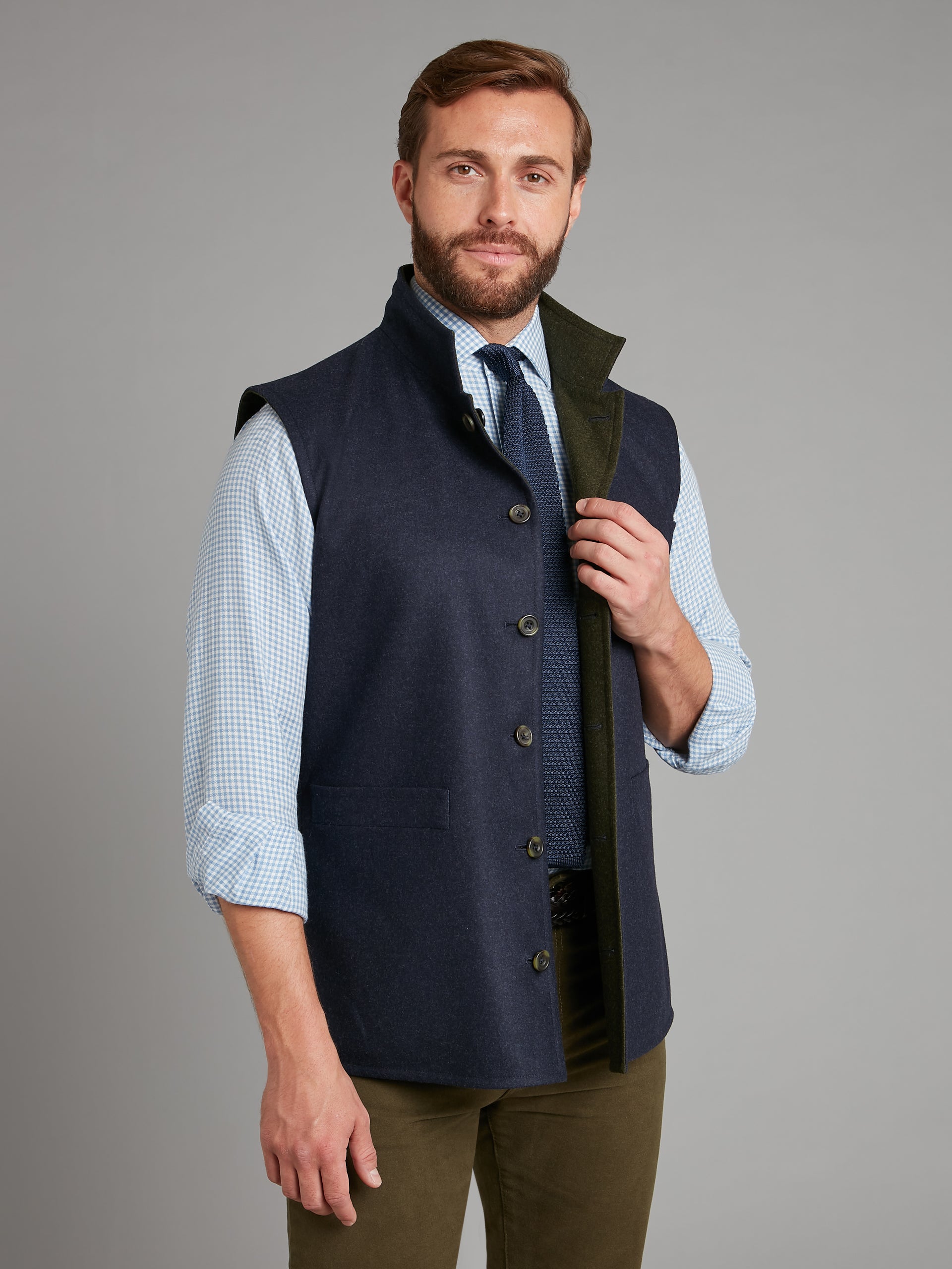 Reversible Gilet & Green Loden