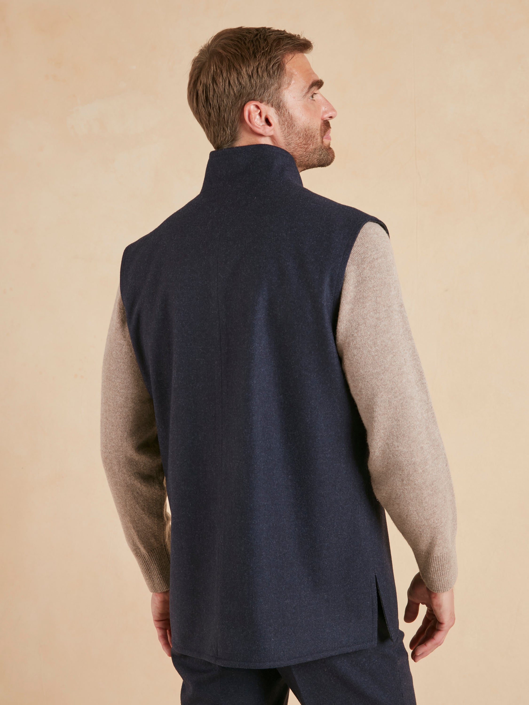 Reversible Gilet - Navy and Grey Loden | Men's Reversible Gilets