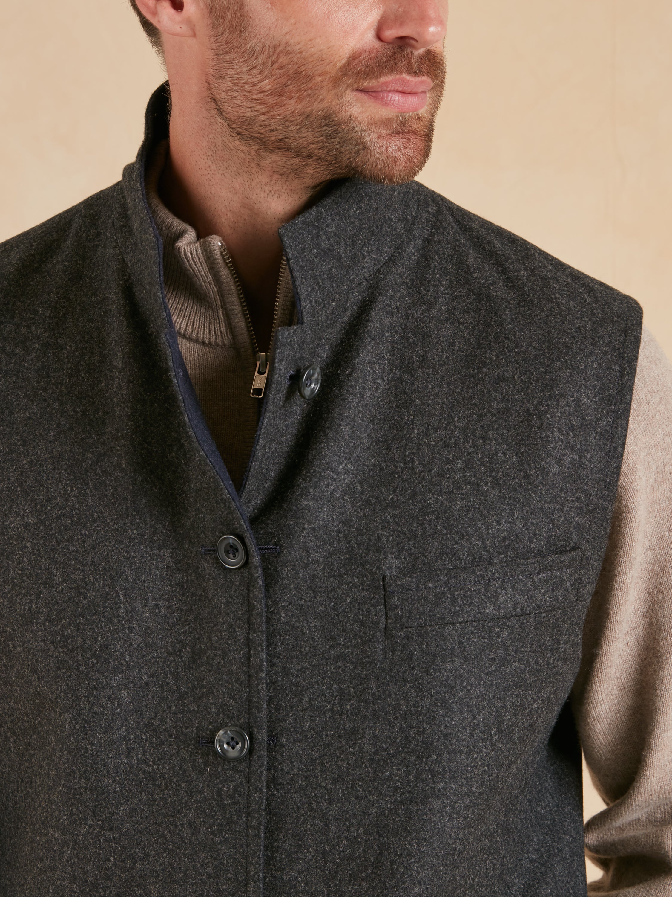 Reversible Gilet - Navy & Grey Loden