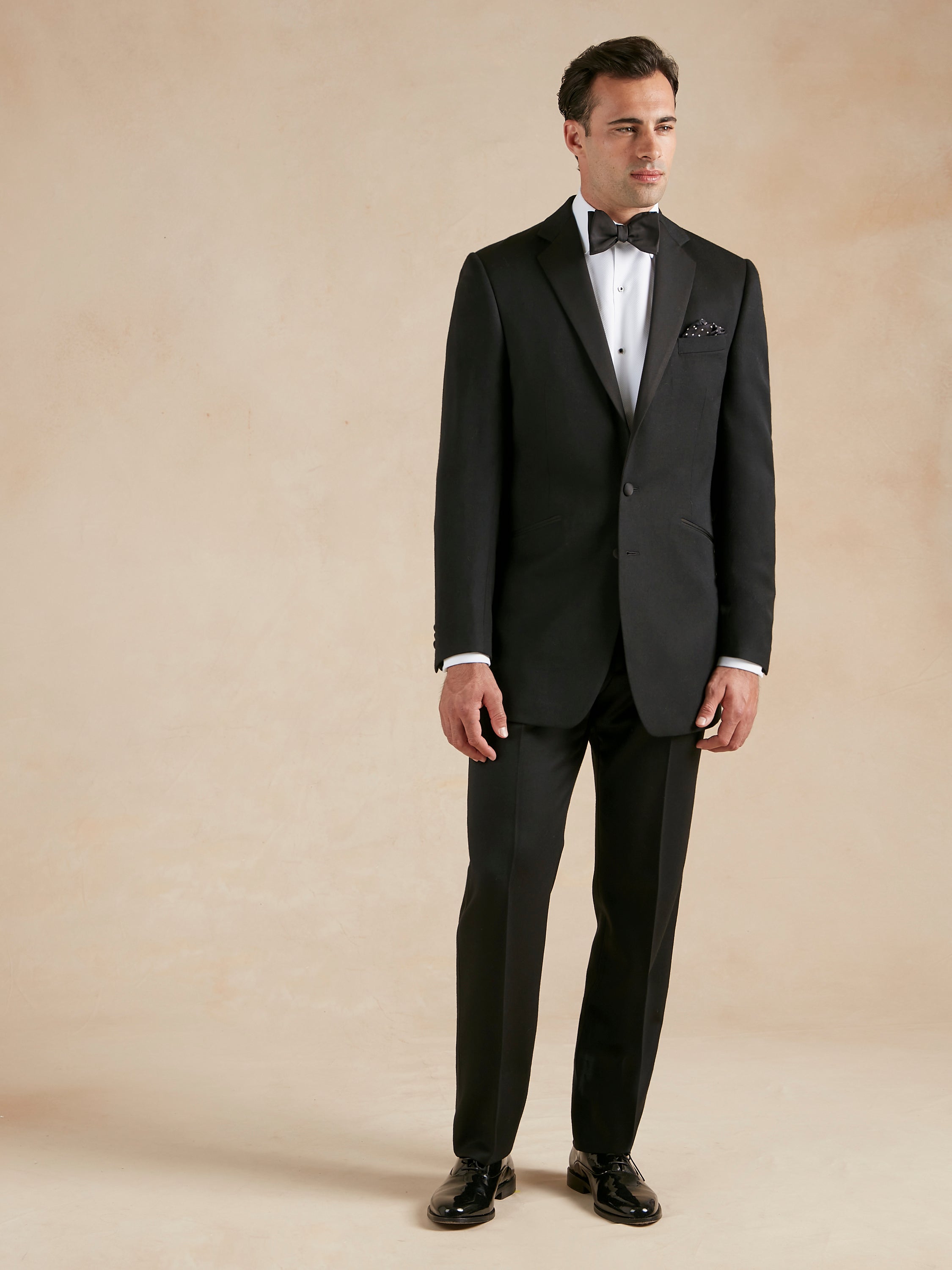 Dinner Jacket Hire - Single Breasted Black Barathea Wool