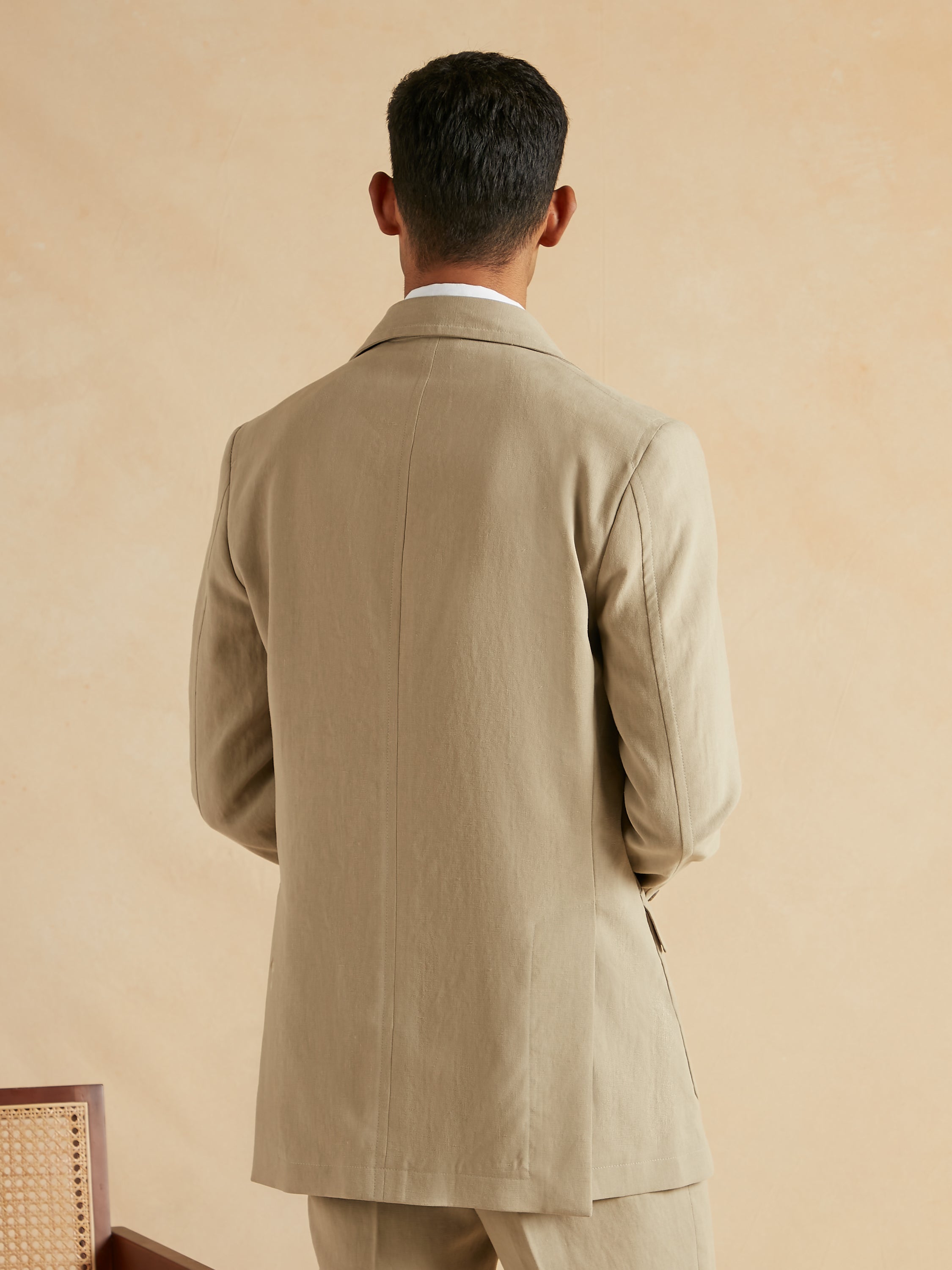 Safari Jacket Italian Linen - Stone