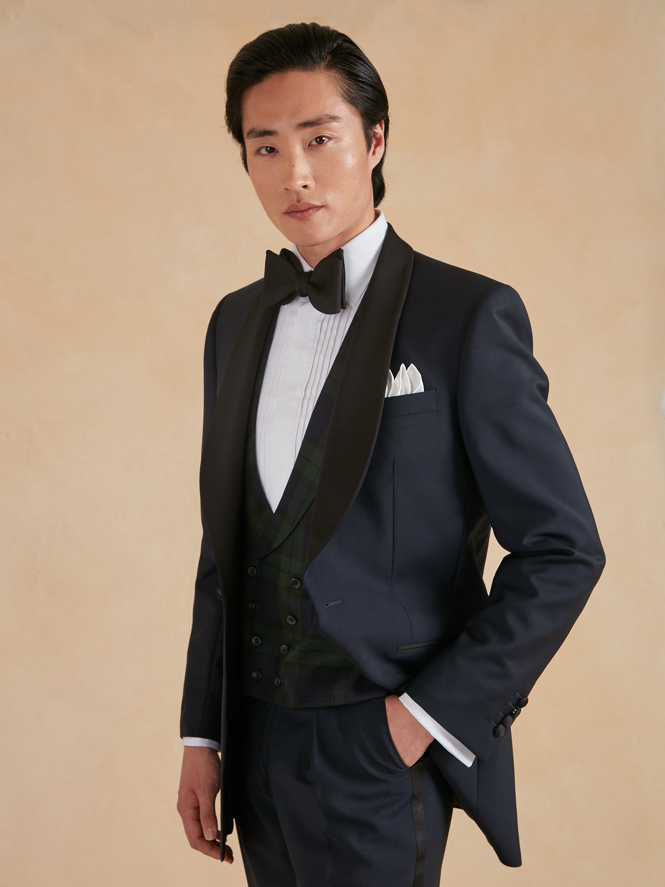 Shawl Lapel Wool/Mohair Dinner Suit – Midnight