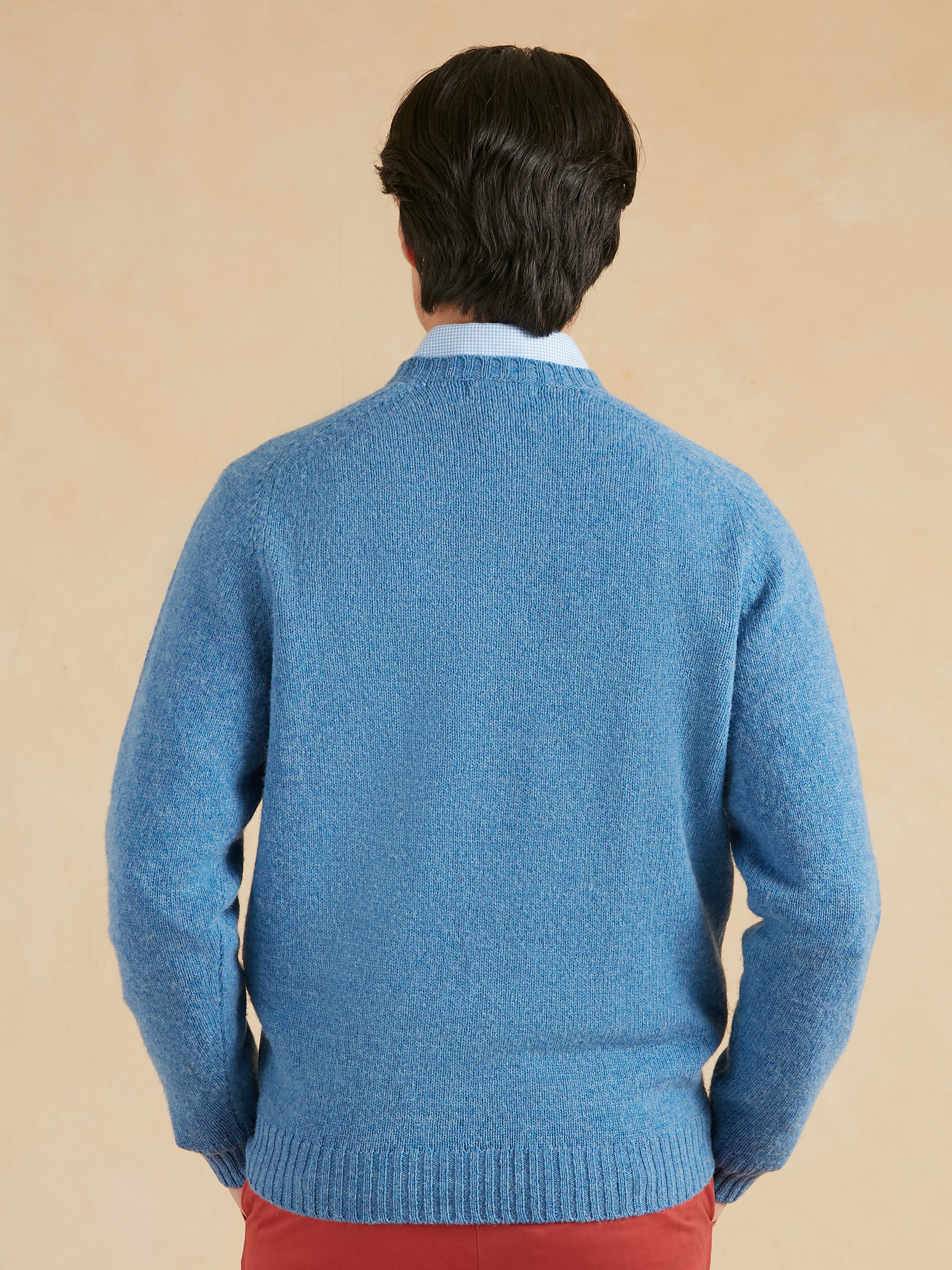 Shetland Crew Neck Jumper - Cornflower Blue