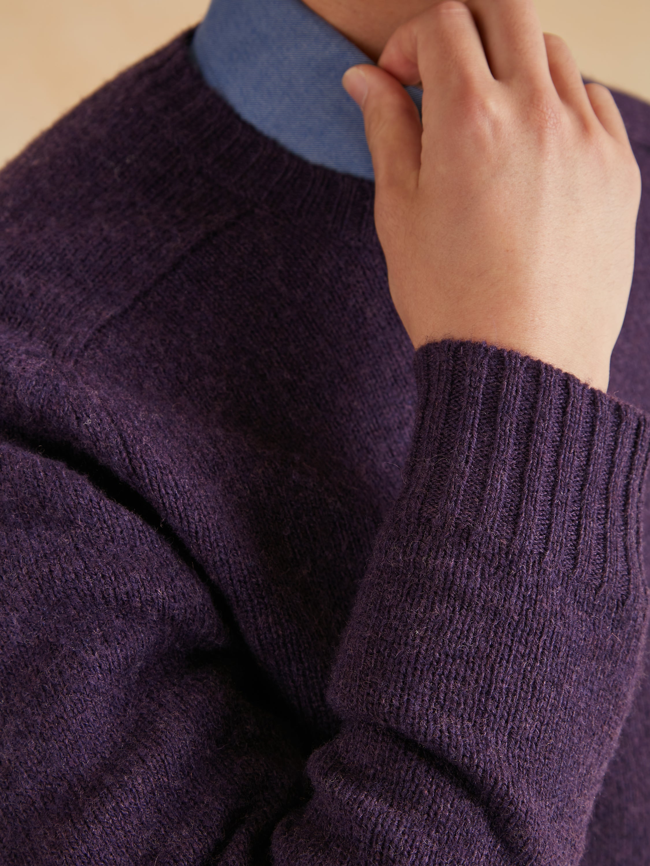 Shetland Crew Neck Jumper - Purple