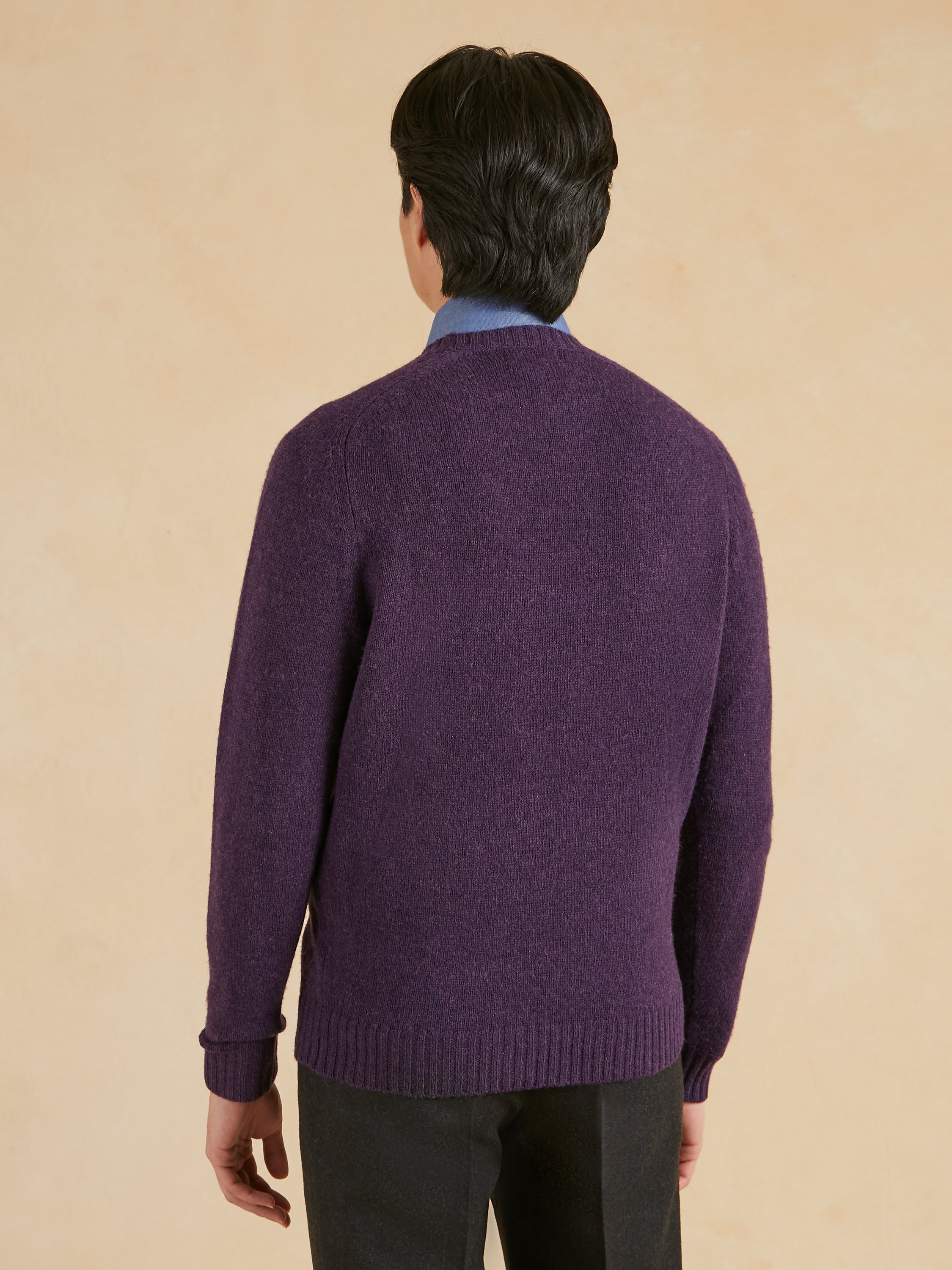 Shetland Crew Neck Jumper - Purple