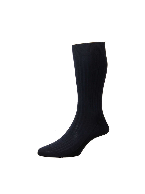 Short Pantherella Cotton Socks - Black