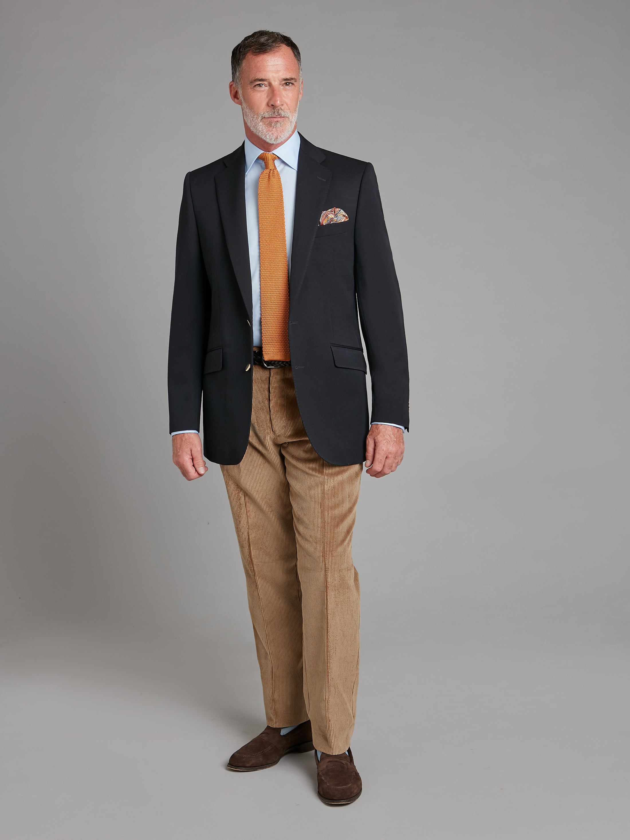 Men's Brown Slim Fit Cotton Single Breasted Blazer