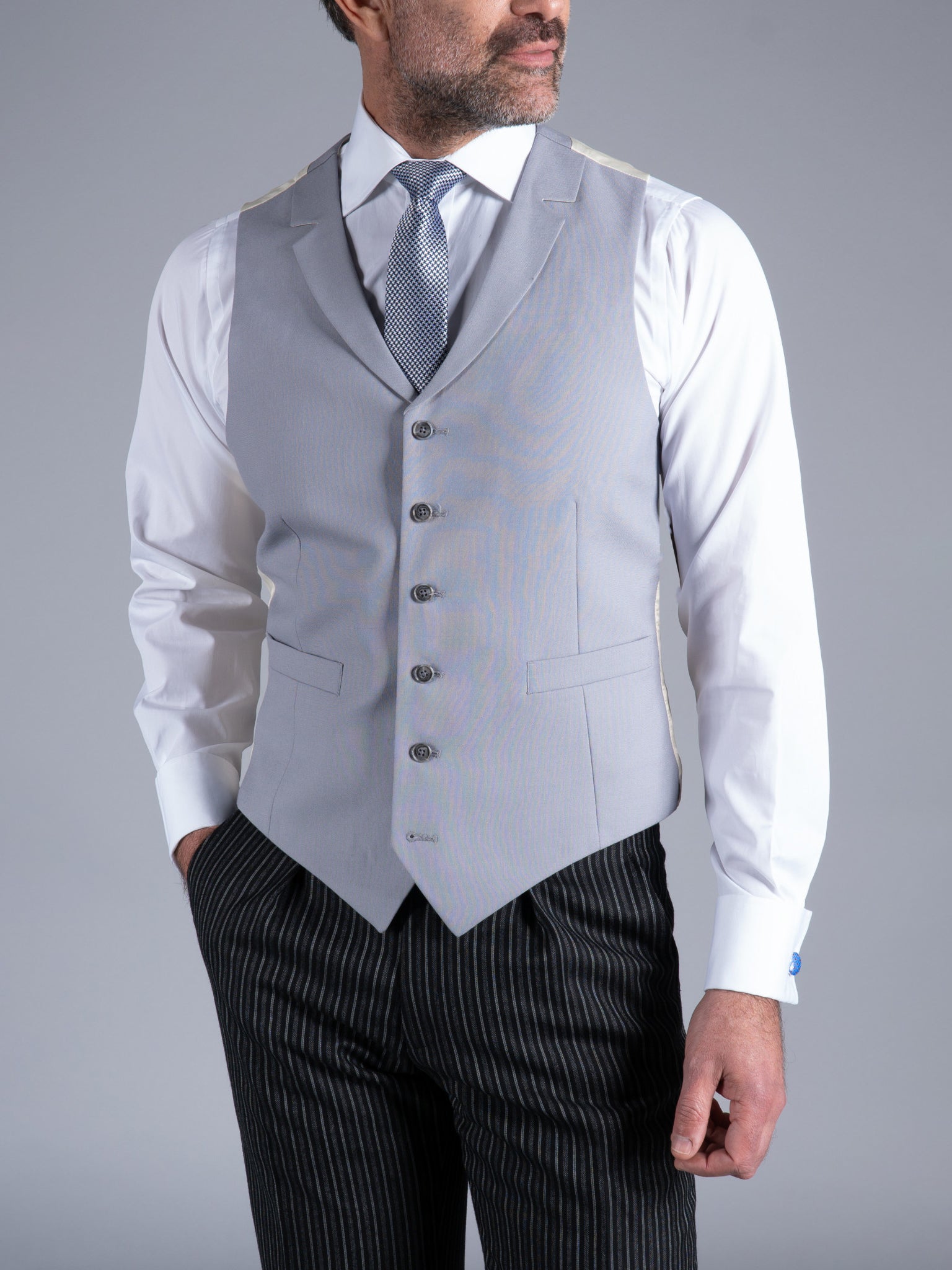 Ex - Rental Single Breasted Wool Waistcoat - Grey