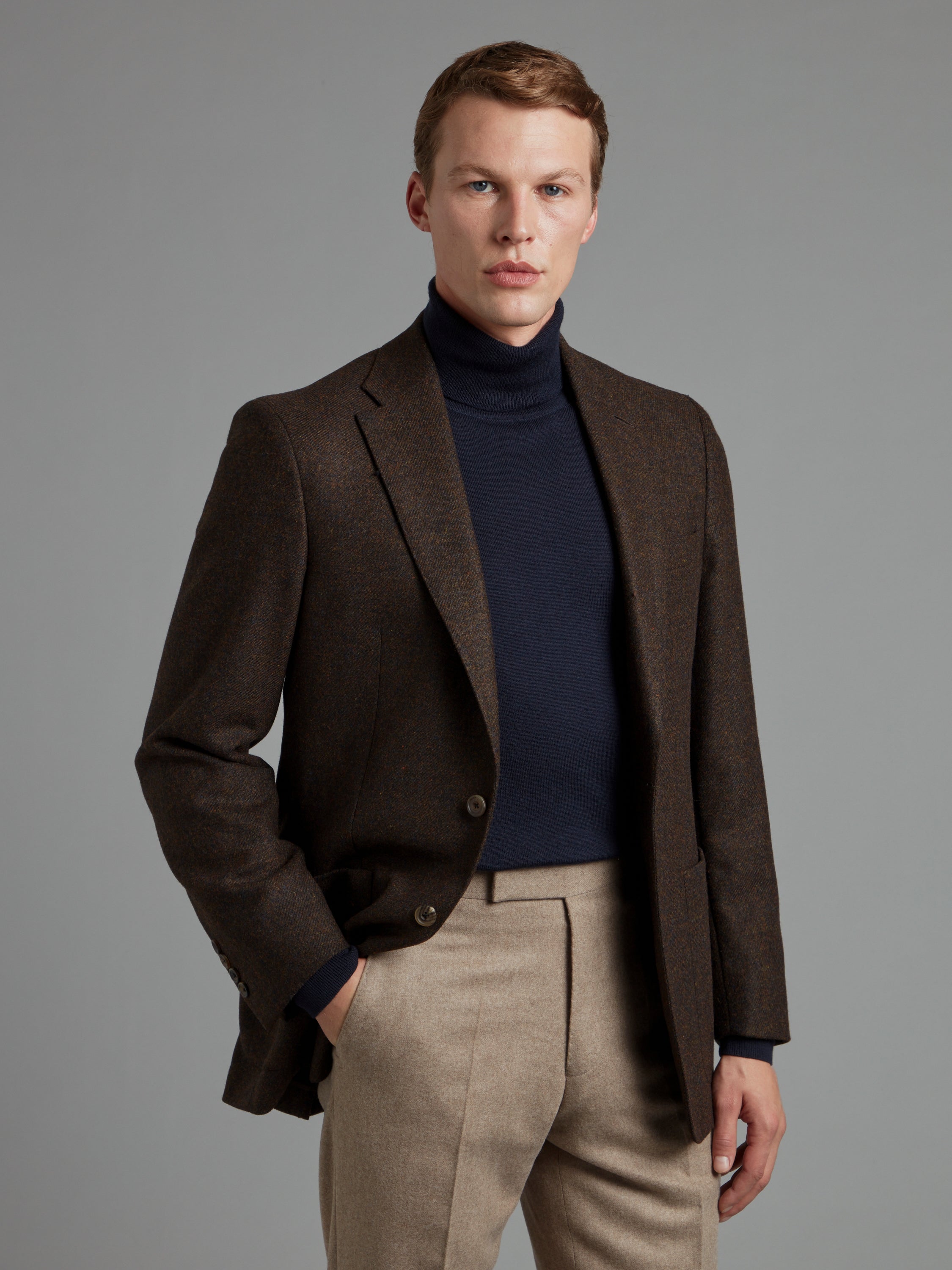Sloane Exclusive Jacket - Mid Weight Brown Wool