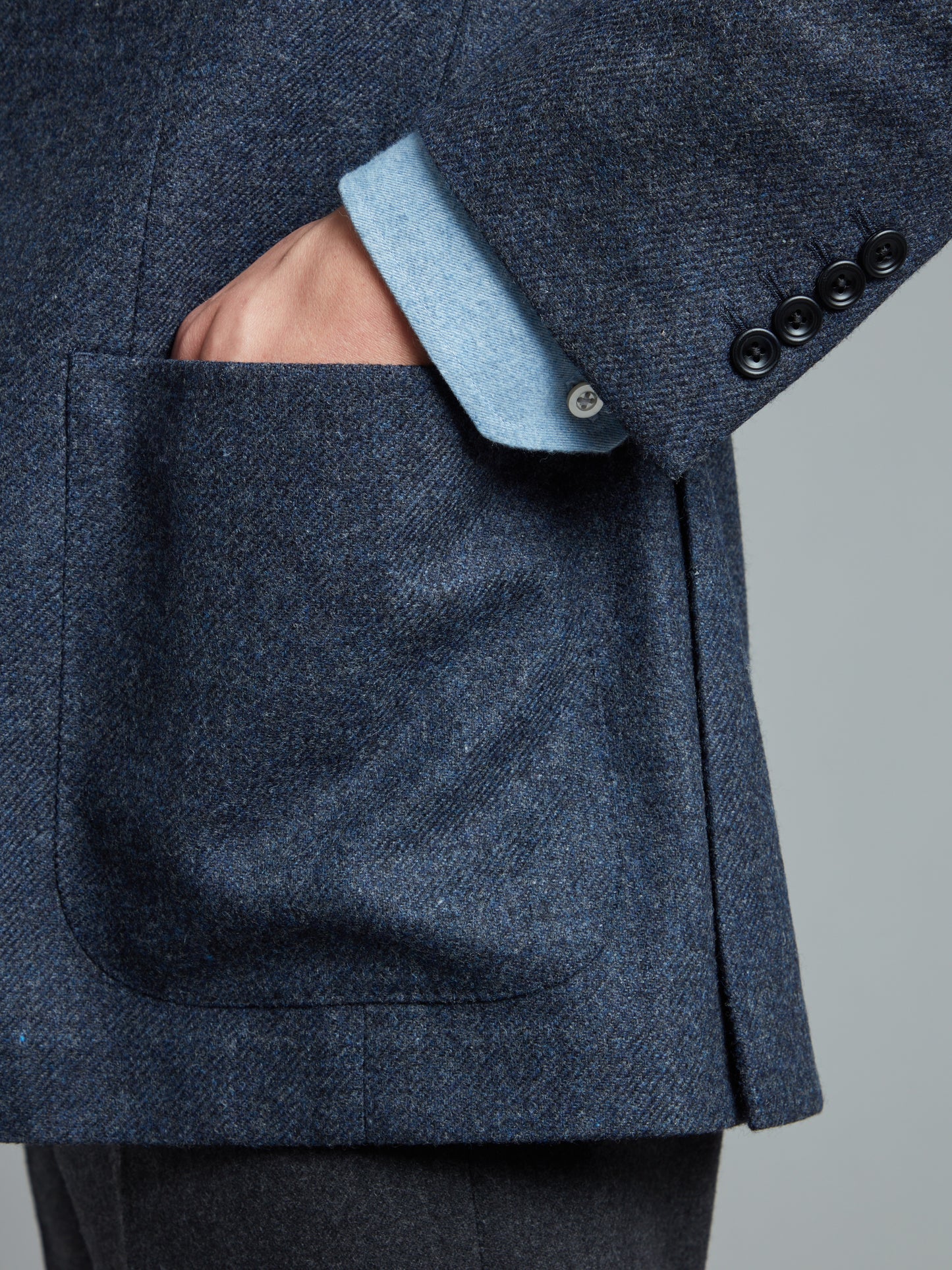 Sloan Jacket Mid Weight Denim Blue Wool Men's Jackets Oliver