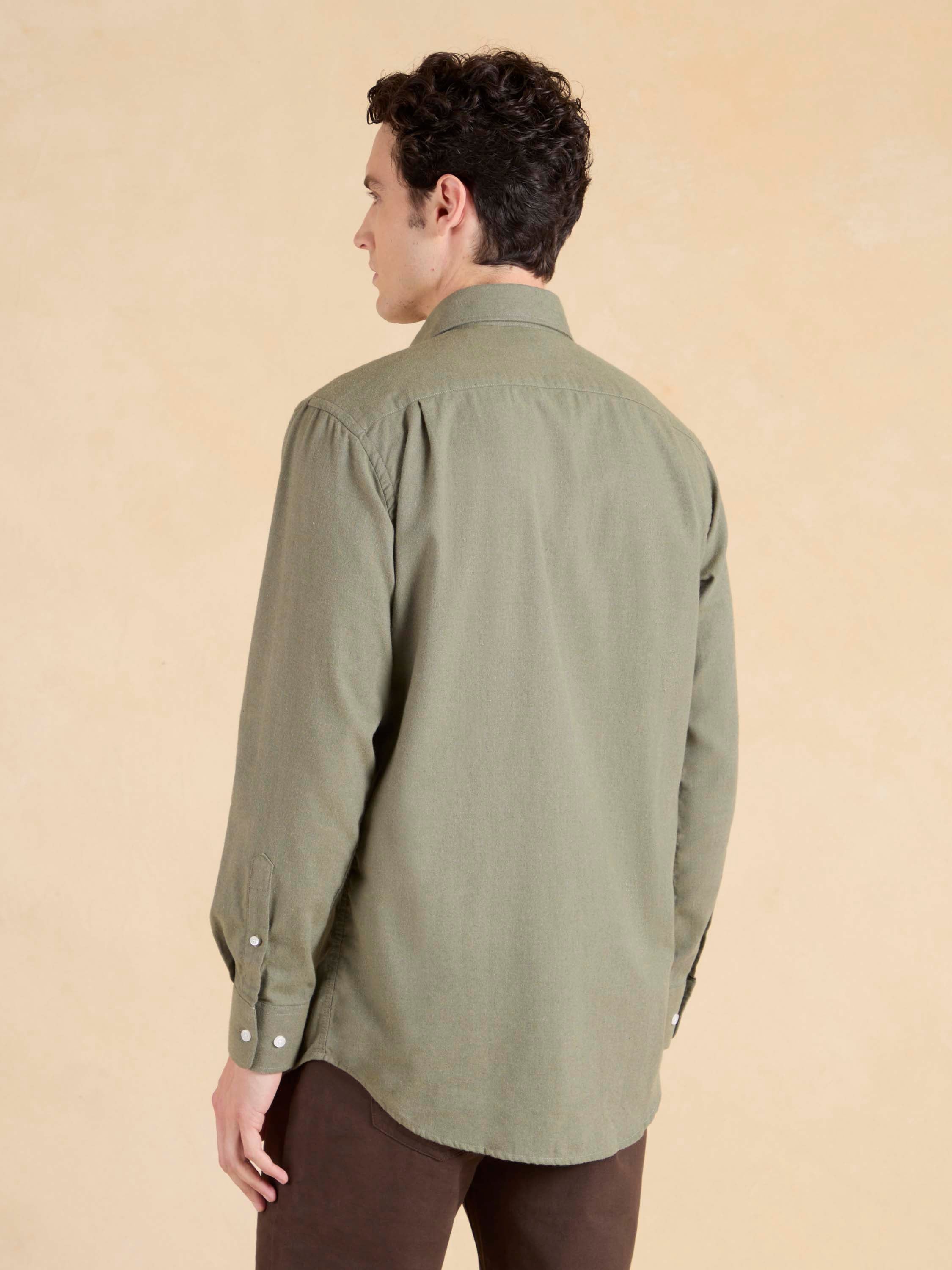 Sloane Shirt - Grass Green Ultra Soft Brushed Cotton