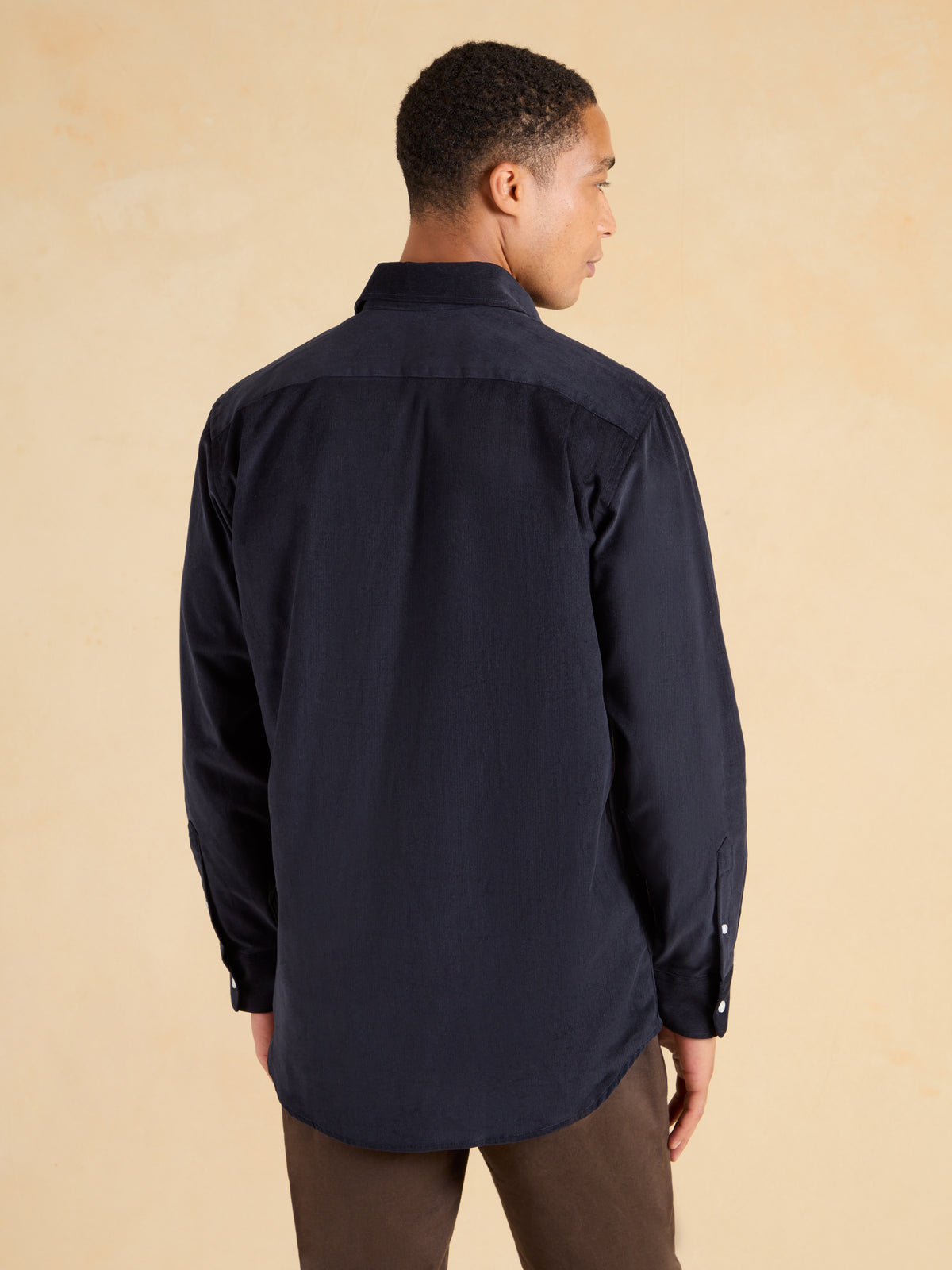 Sloane Fine Needlecord Shirt - Navy Cotton