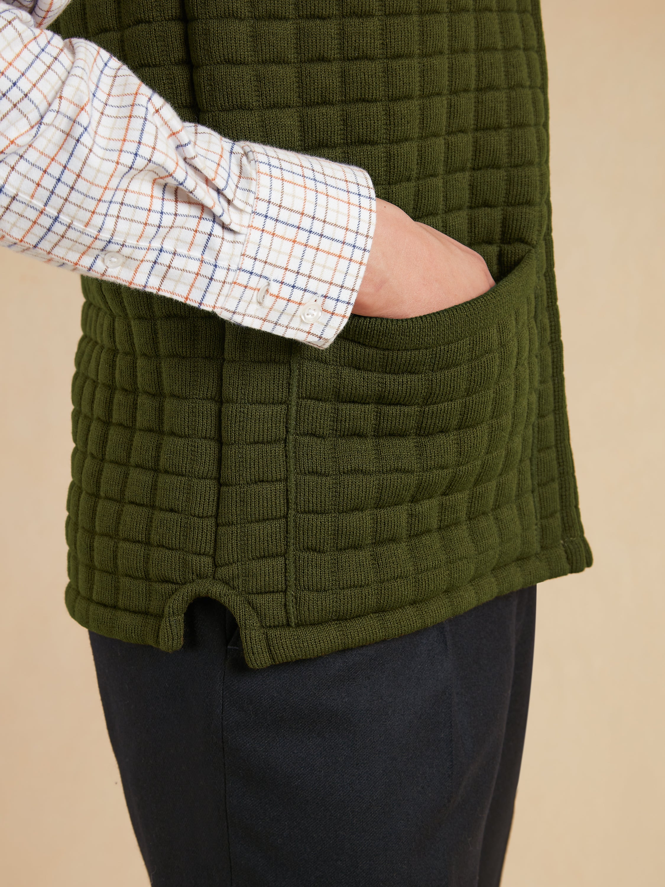 Quilted Thermatex Gilet – Olive
