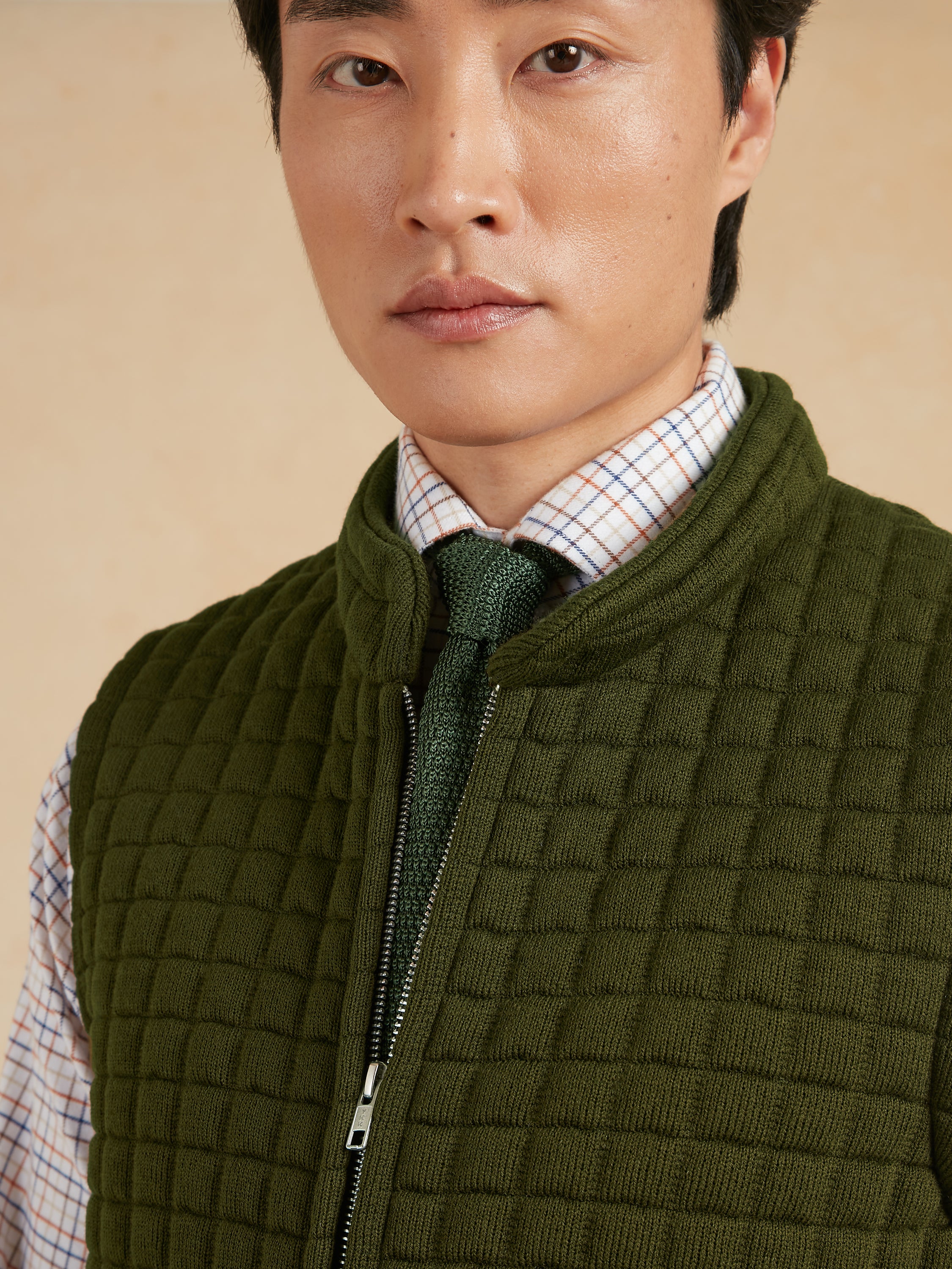 Quilted Thermatex Gilet – Olive