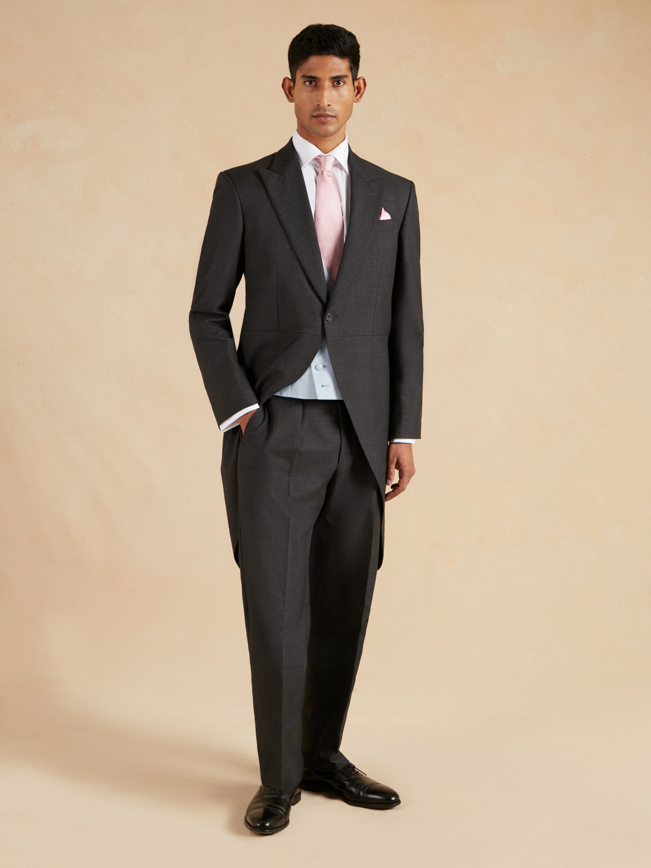 Two Piece Morning Suit - Plain Grey Wool