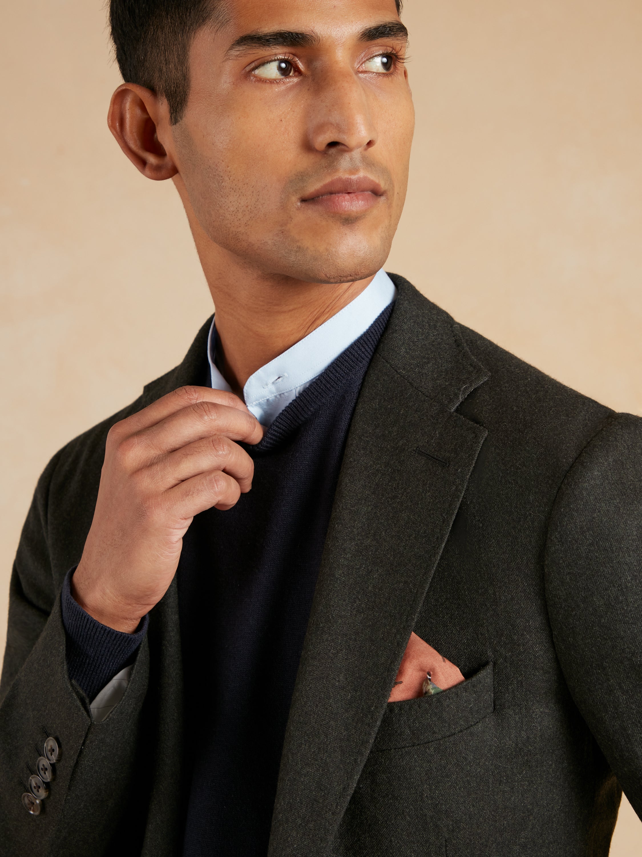 Unstructured Jacket Drago Flannel - Dark Green