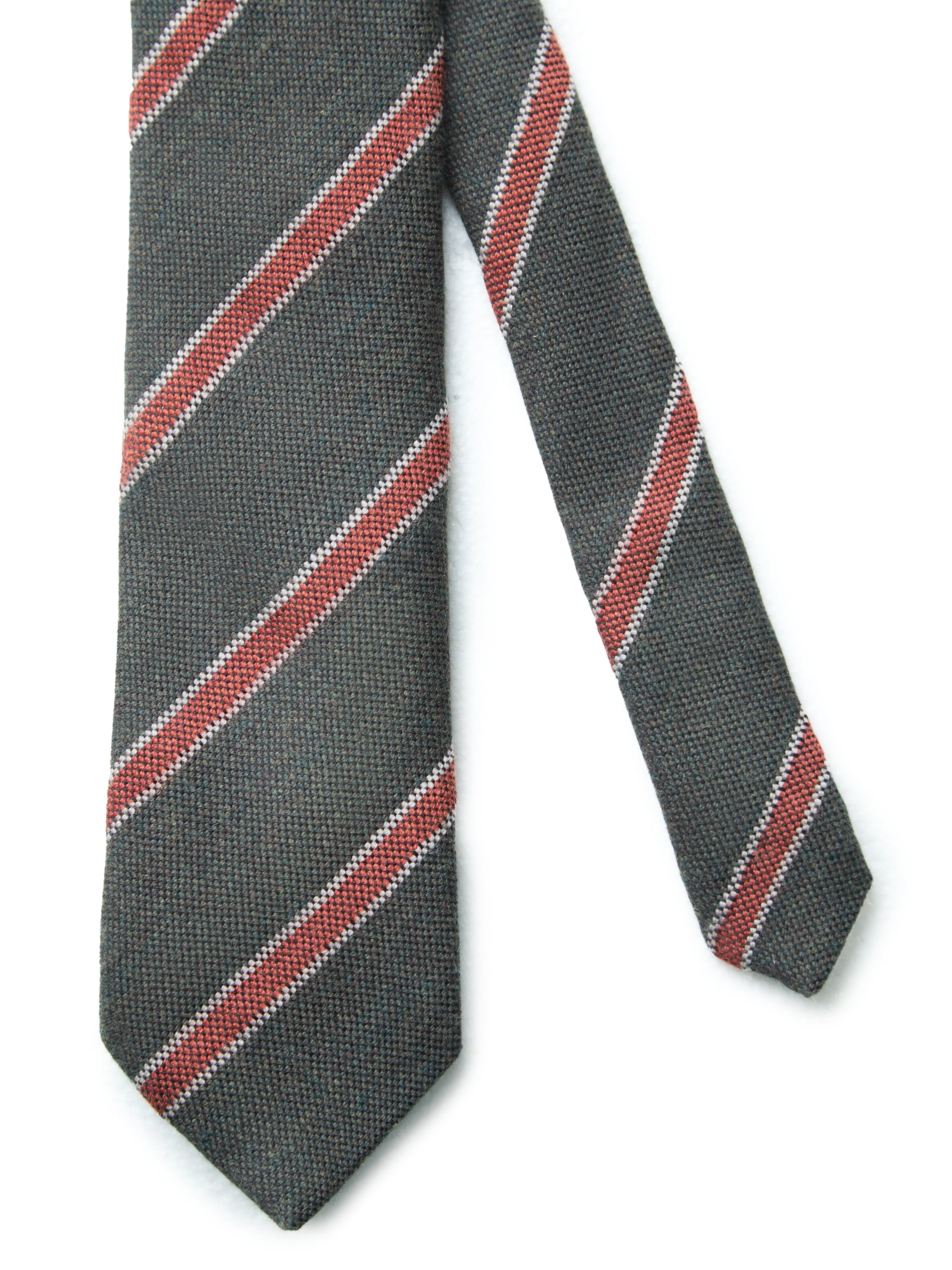 Wool Striped Tie - Green