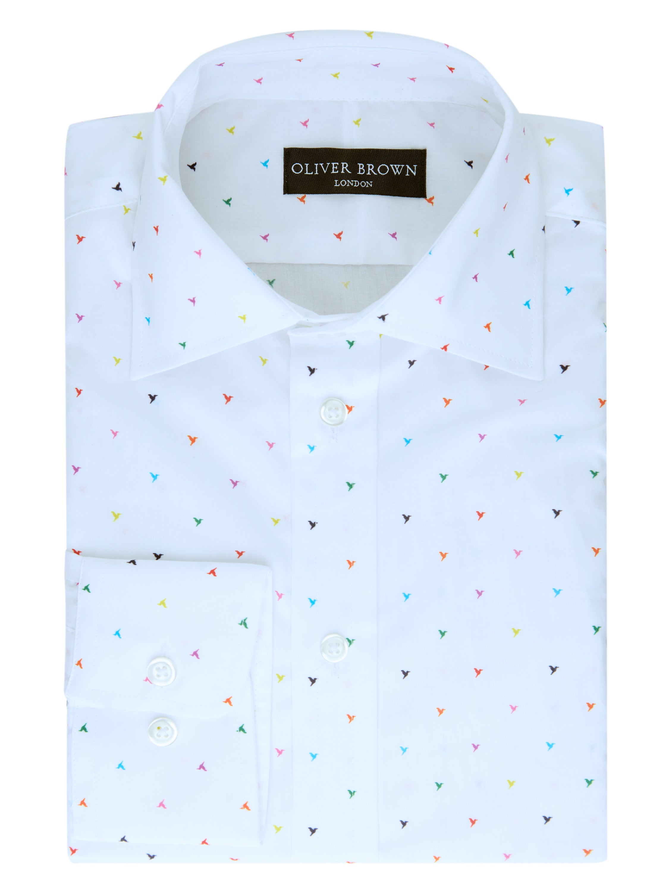 Regular Fit Shirt Multicolour Humming Bird Print