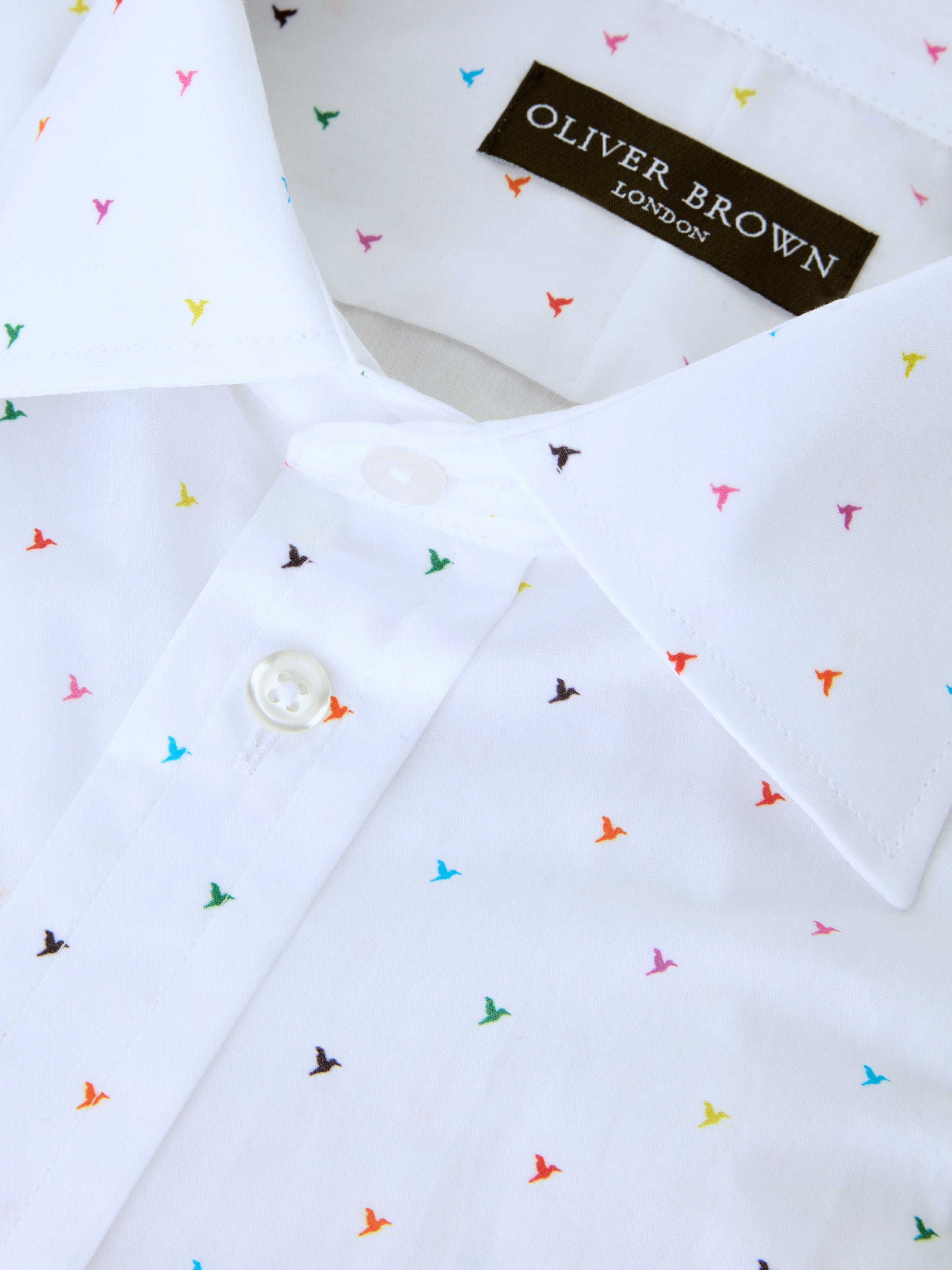 Regular Fit Shirt Multicolour Humming Bird Print