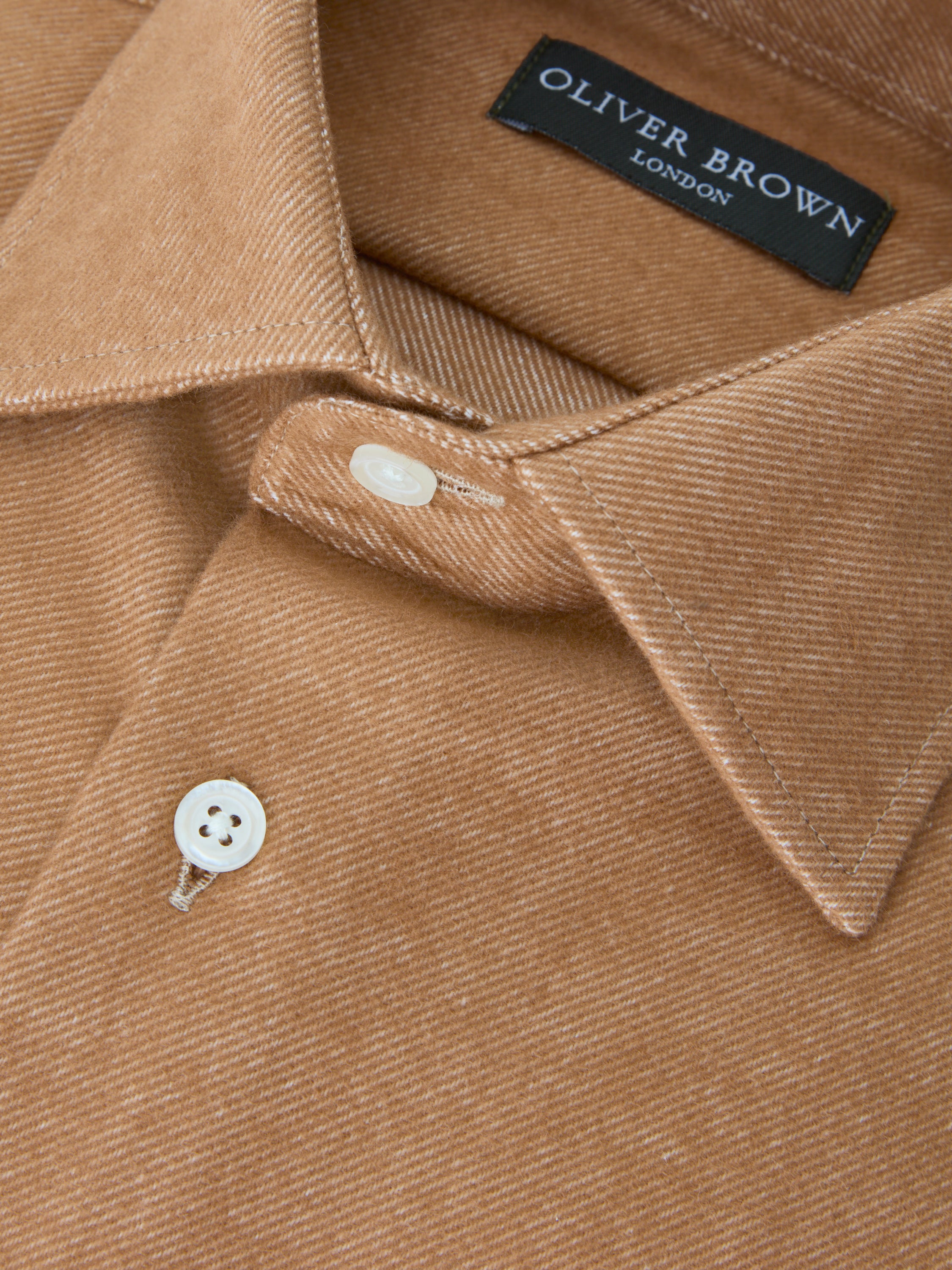 Regular Fit Brushed Cotton Shirt - Rust