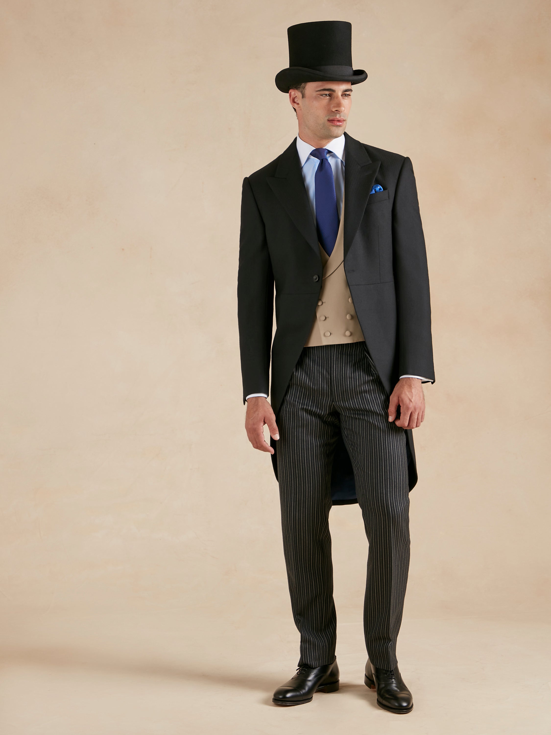 Morning Suit Hire for Royal Ascot - Morning Coat, Trousers, Double Breasted Waistcoat & Top Hat