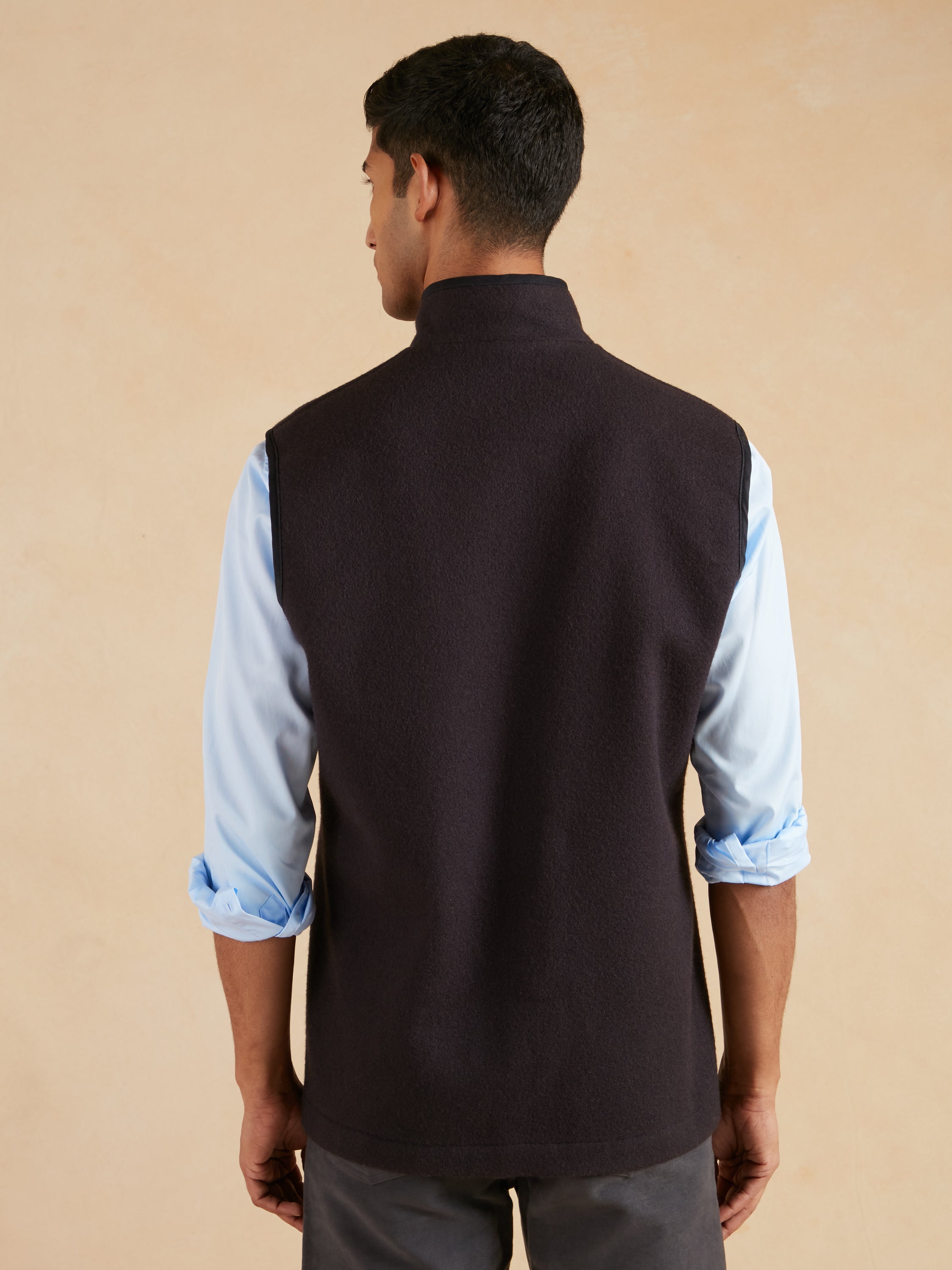 Wool Fleece Gilet - Navy