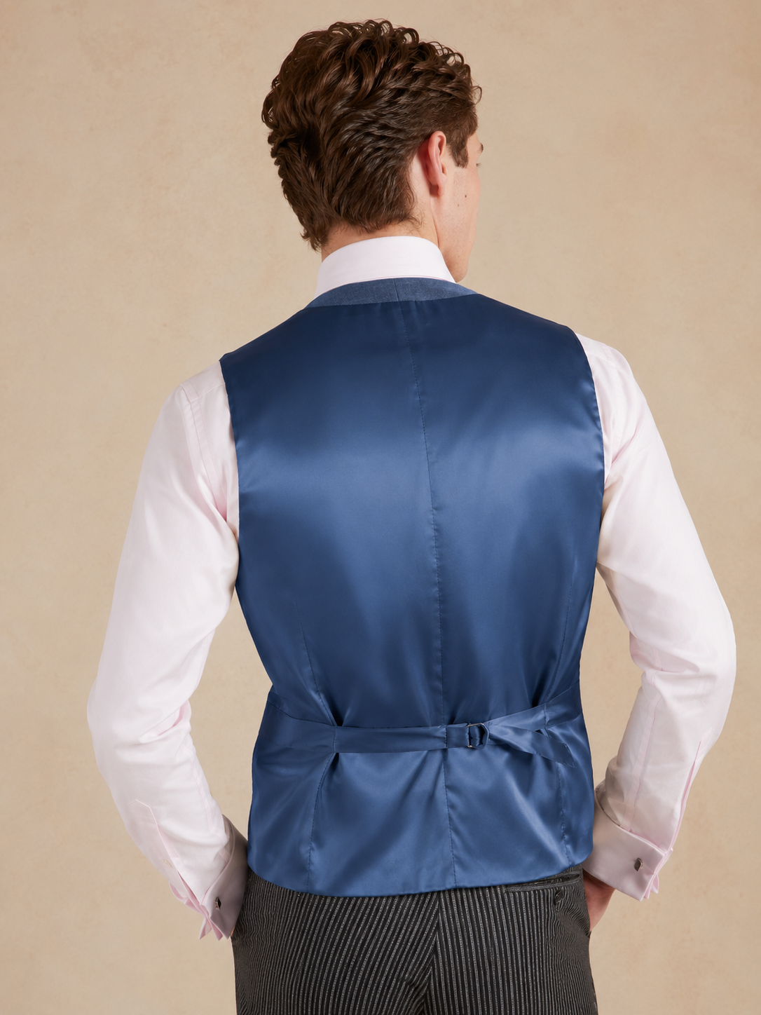 Double Breasted Waistcoat - Plain Grey Wool