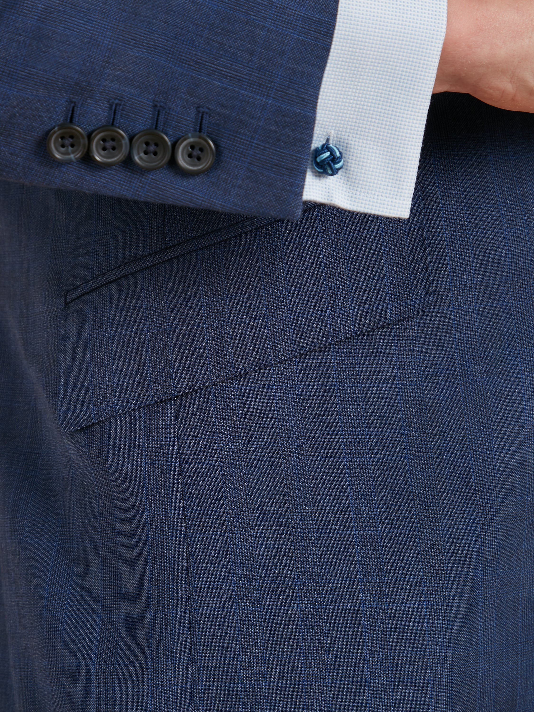 Eaton Classic Fit Suit - Navy Soft Check