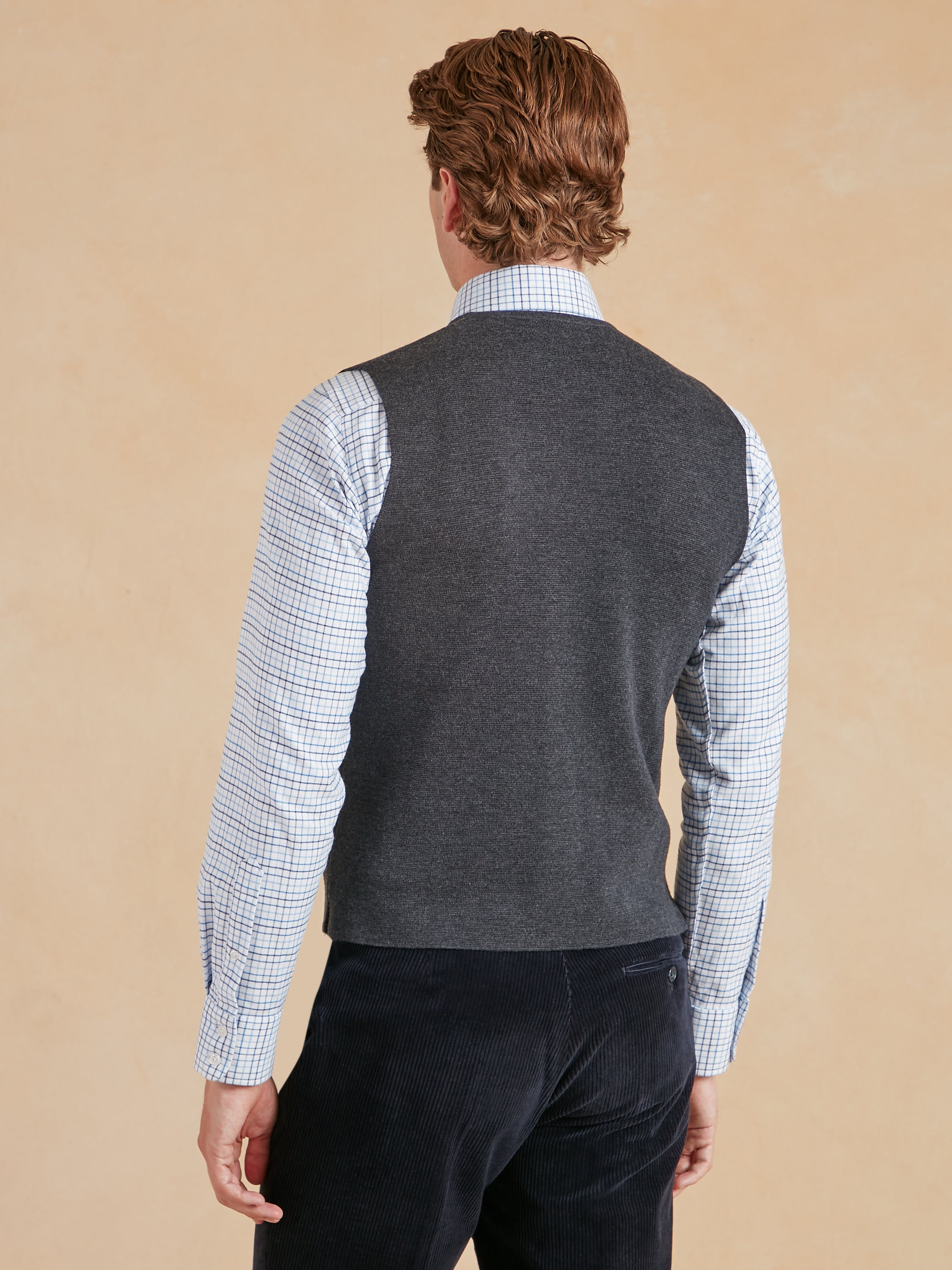 Fine Merino Wool Waistcoat - Charcoal