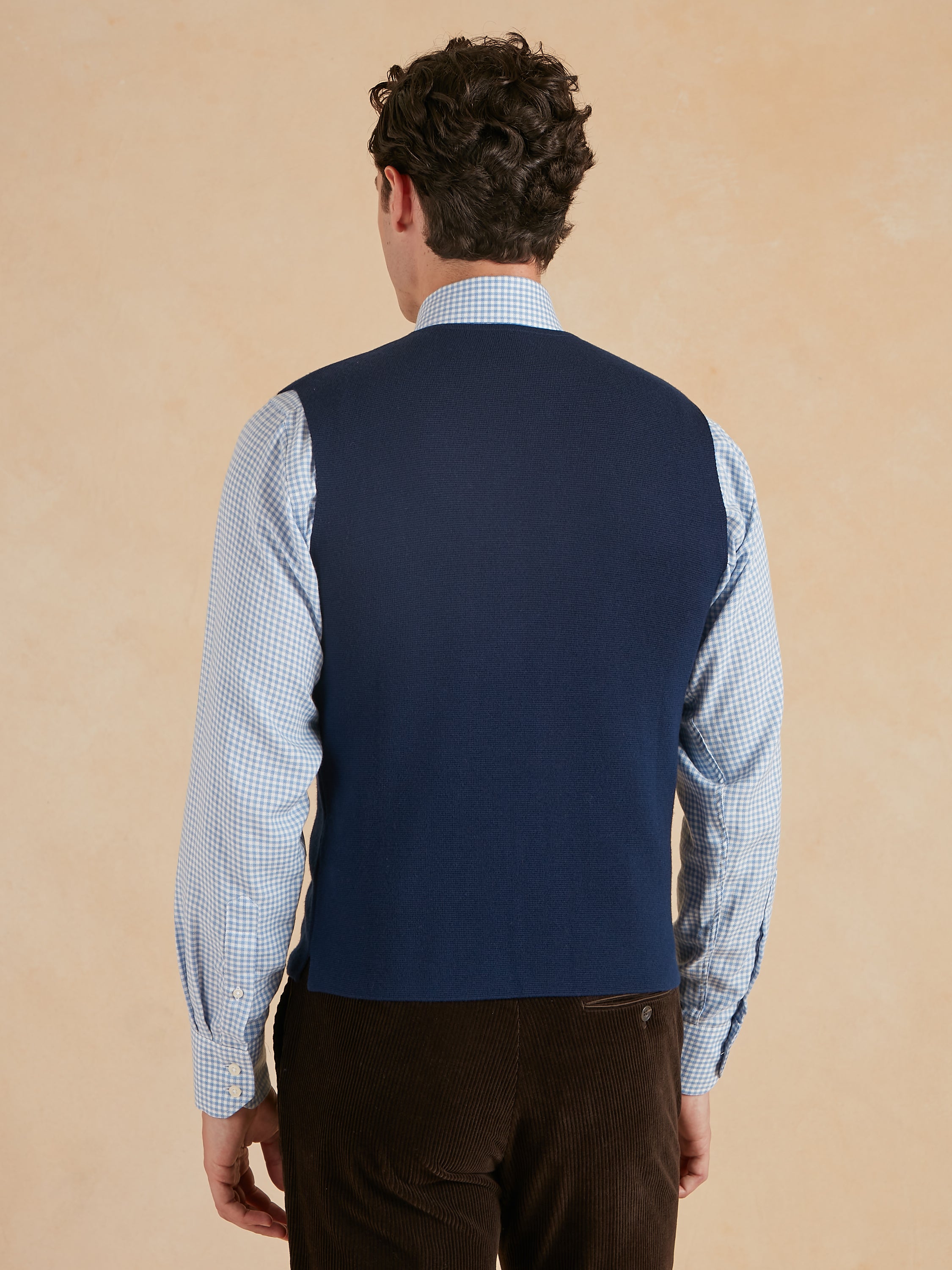 Fine Merino Wool Waistcoat - Navy