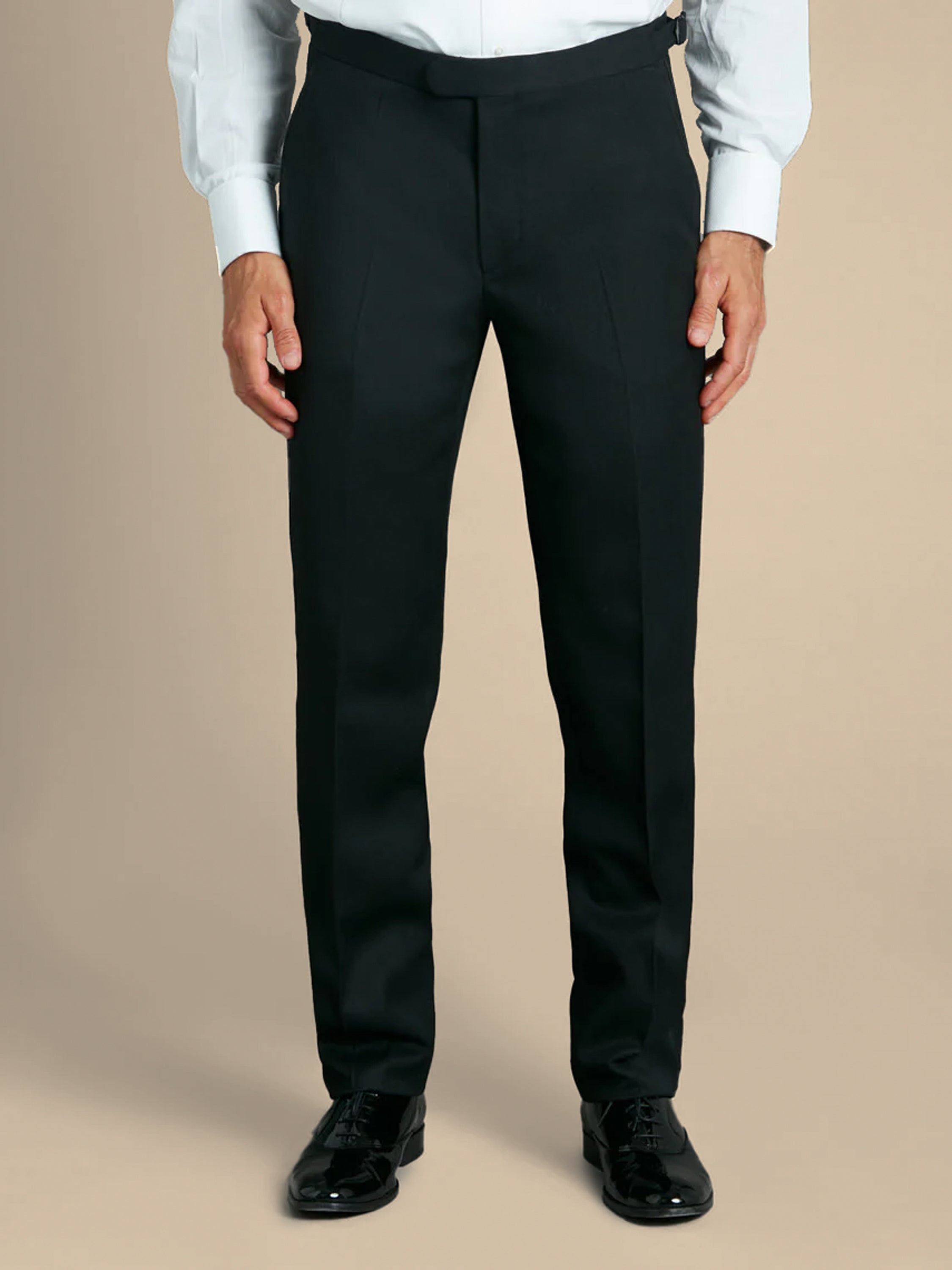 Dinner Trousers Hire - Black Barathea Wool