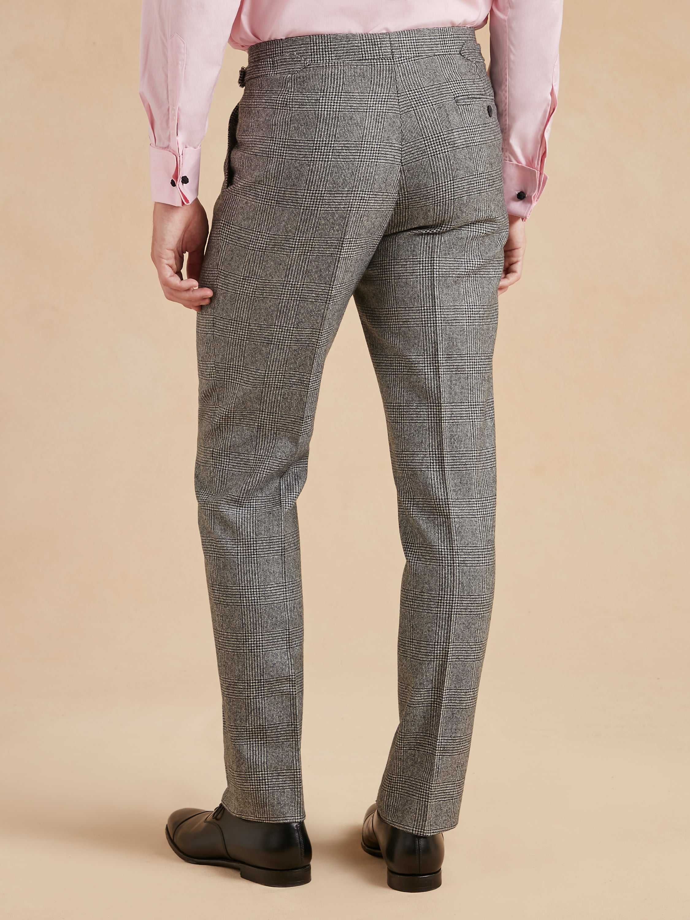 Pleated Trousers - Glen Plaid Flannel