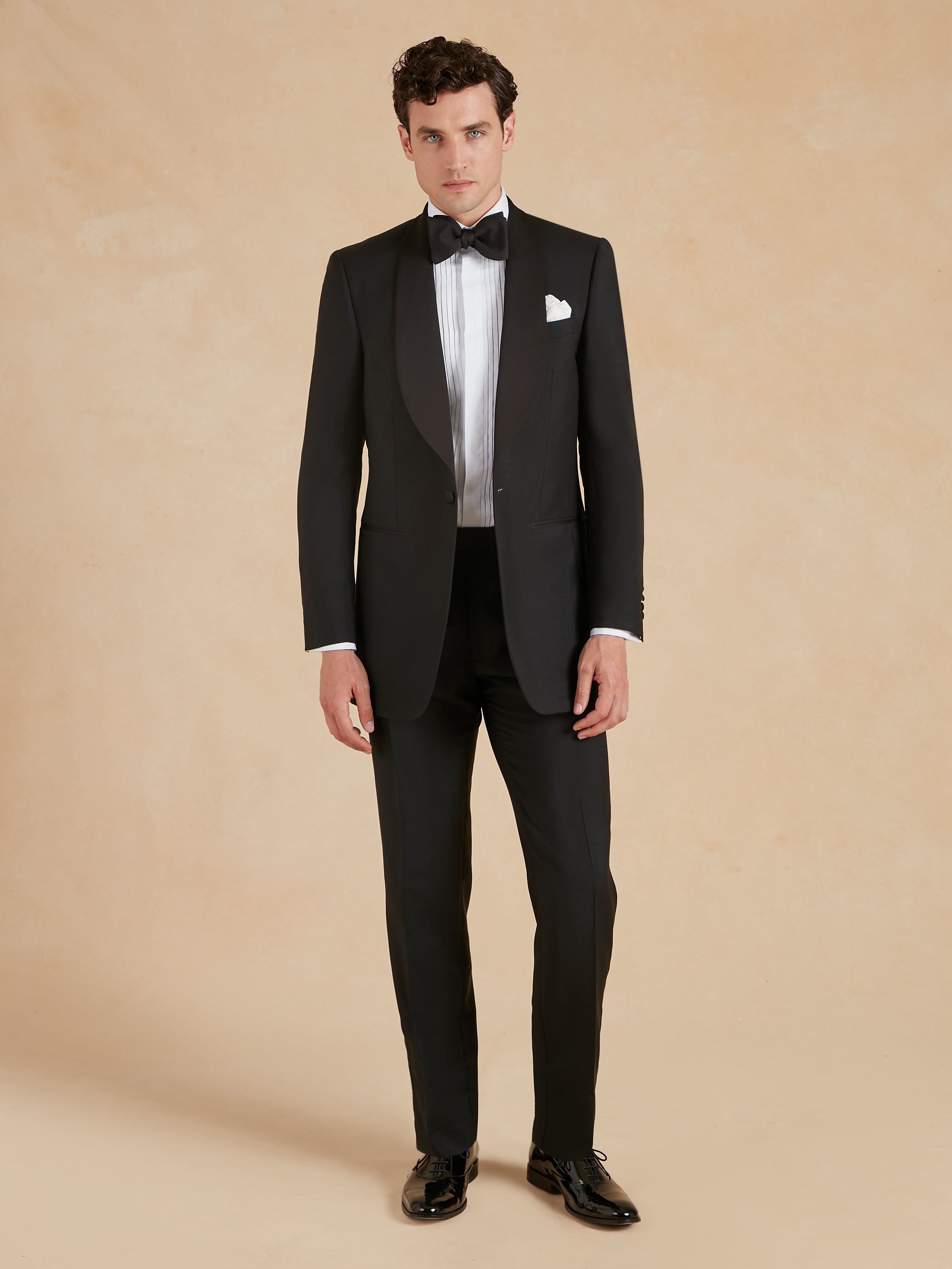 Shawl Lapel Wool/Mohair Dinner Suit – Black