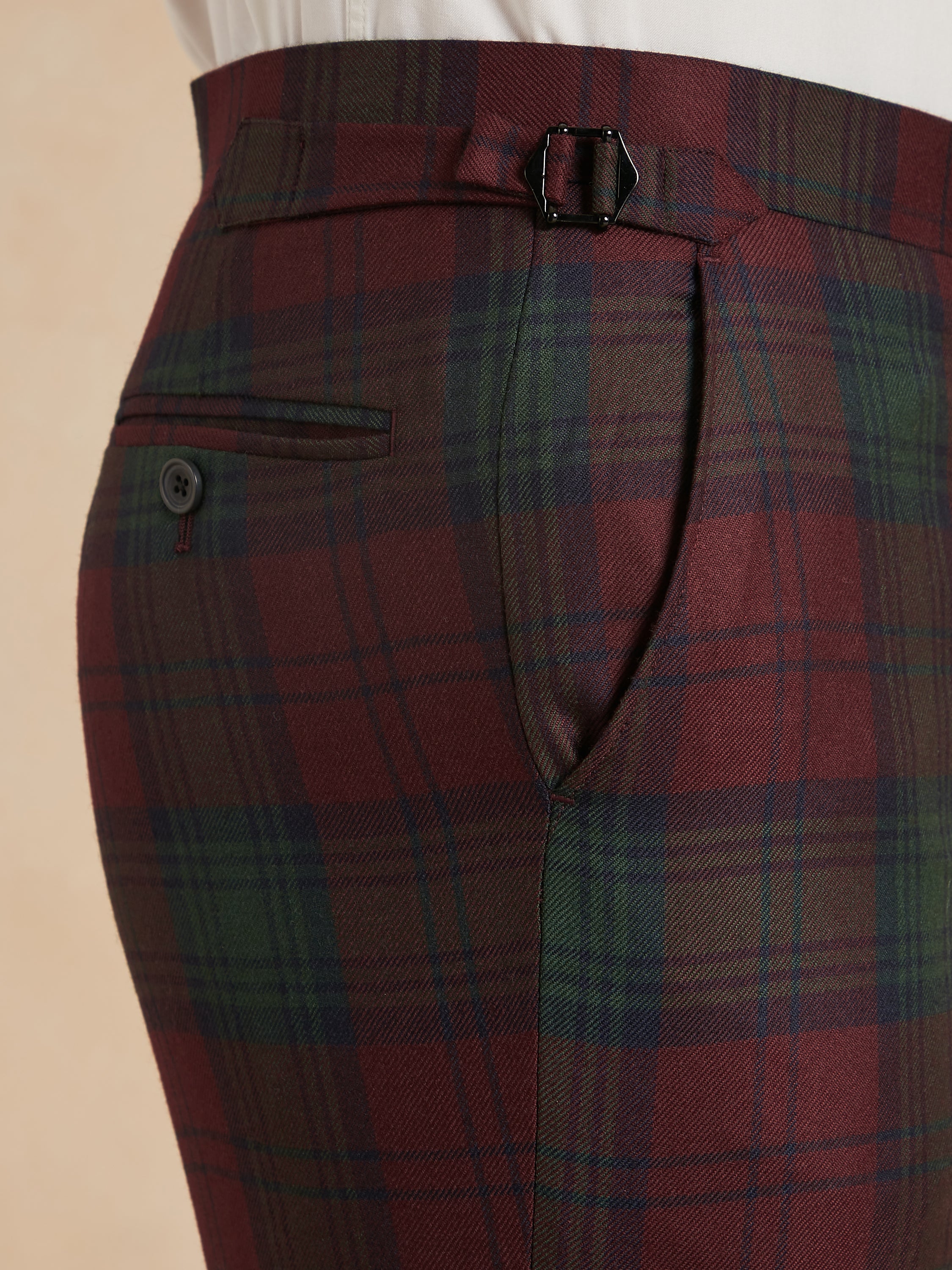 Tartan Trousers - Burgundy