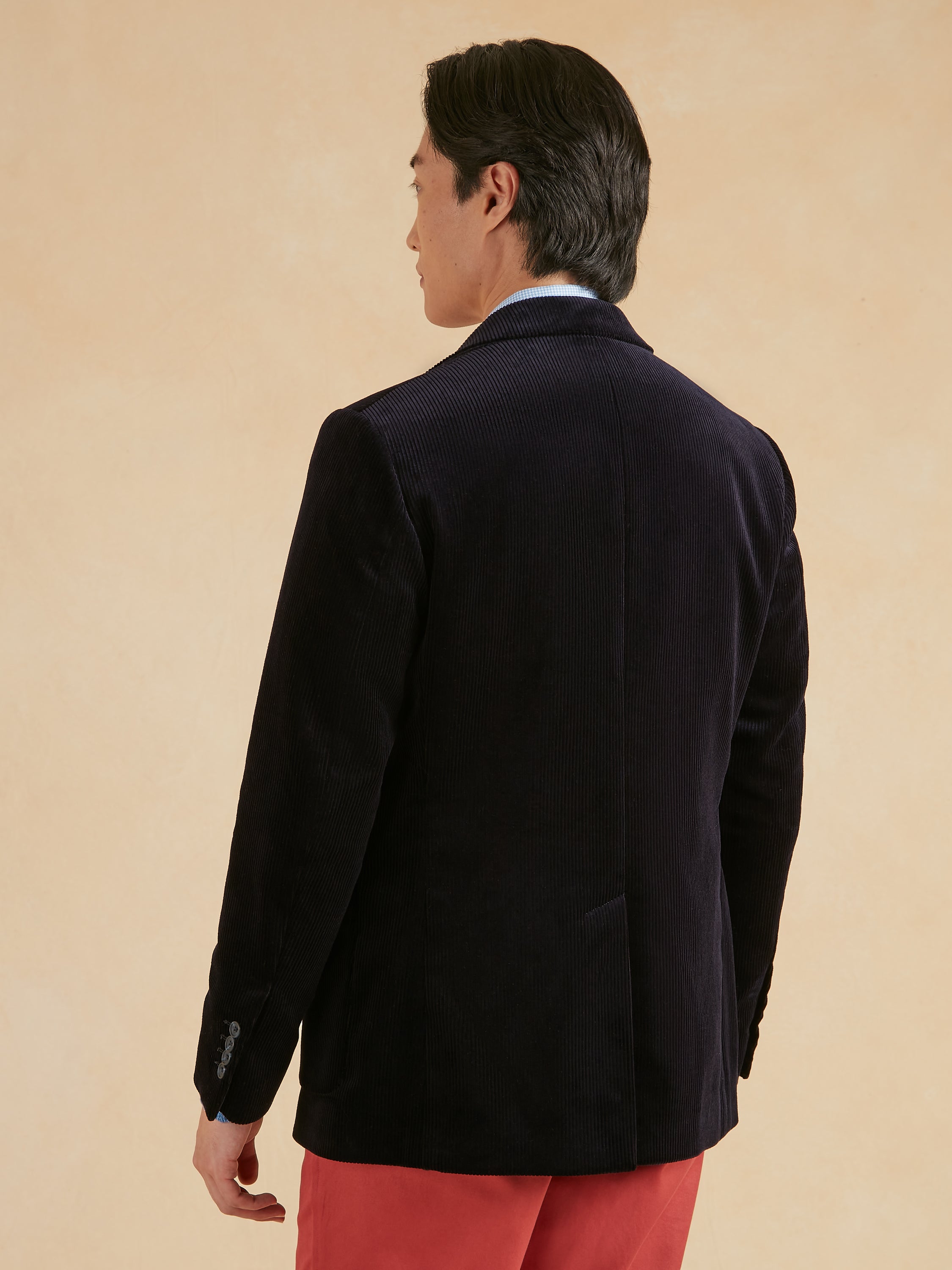 Unstructured Corduroy Jacket Cotton - Navy